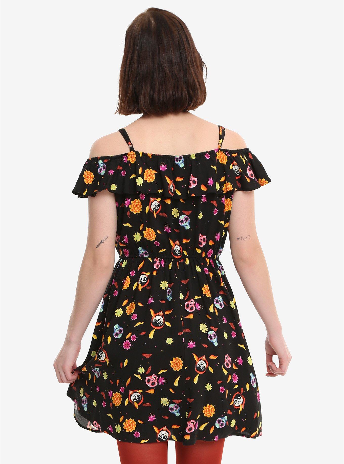 Disney Pixar Coco Floral Off-The-Shoulder Dress, , alternate