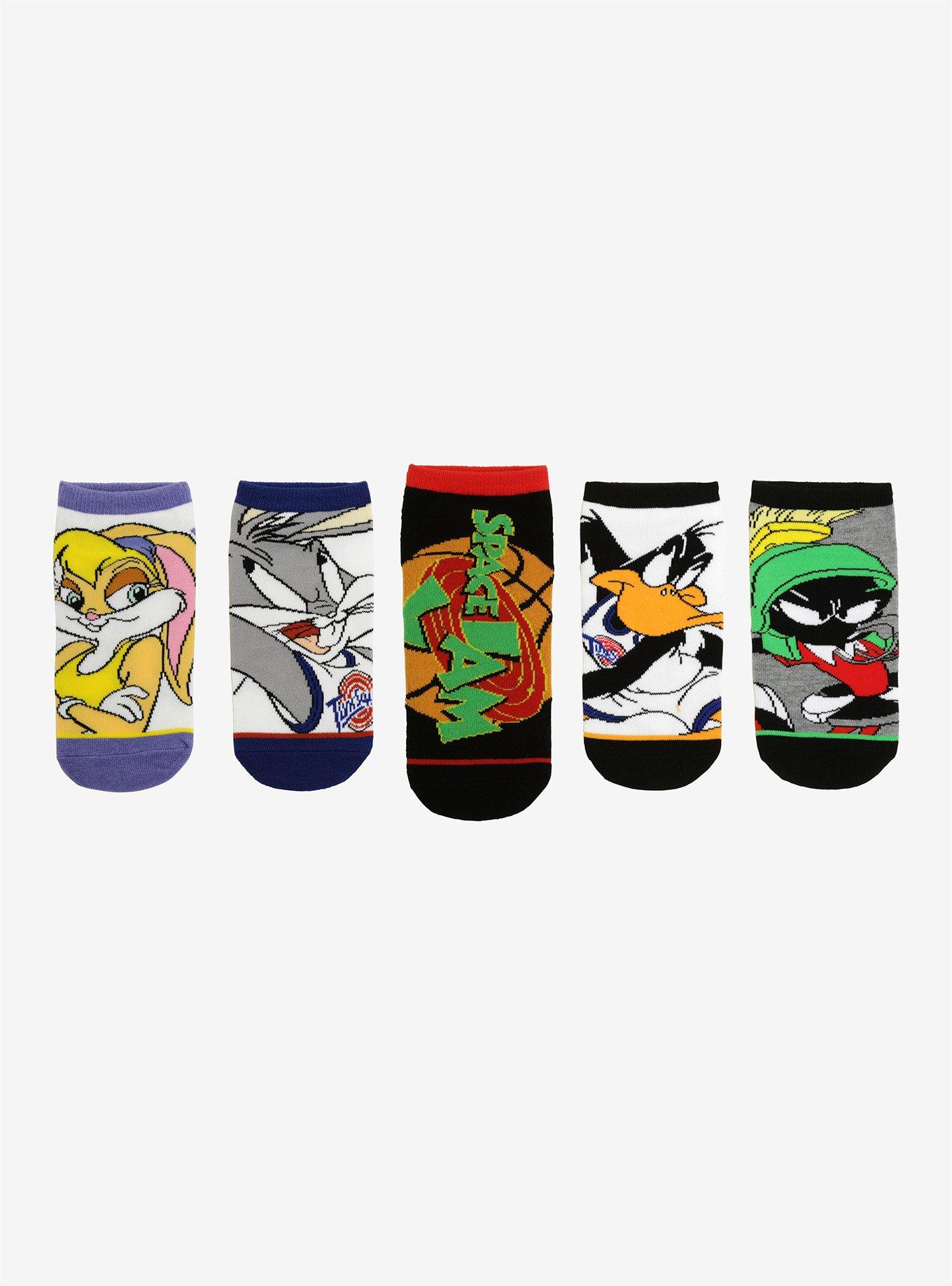Looney Tunes Space Jam No-Show Socks 5 Pair, , alternate