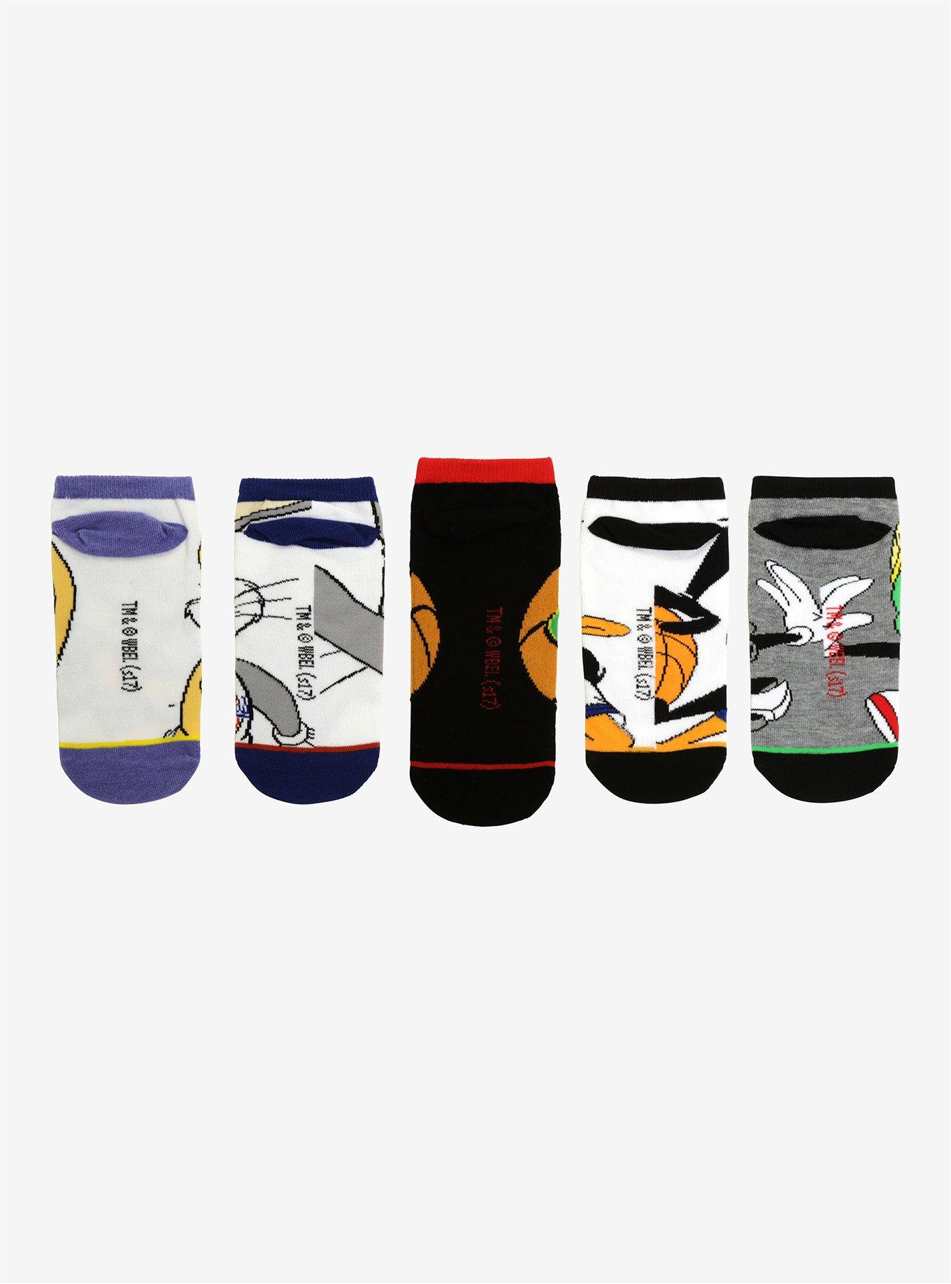 Looney Tunes Space Jam No-Show Socks 5 Pair, , alternate