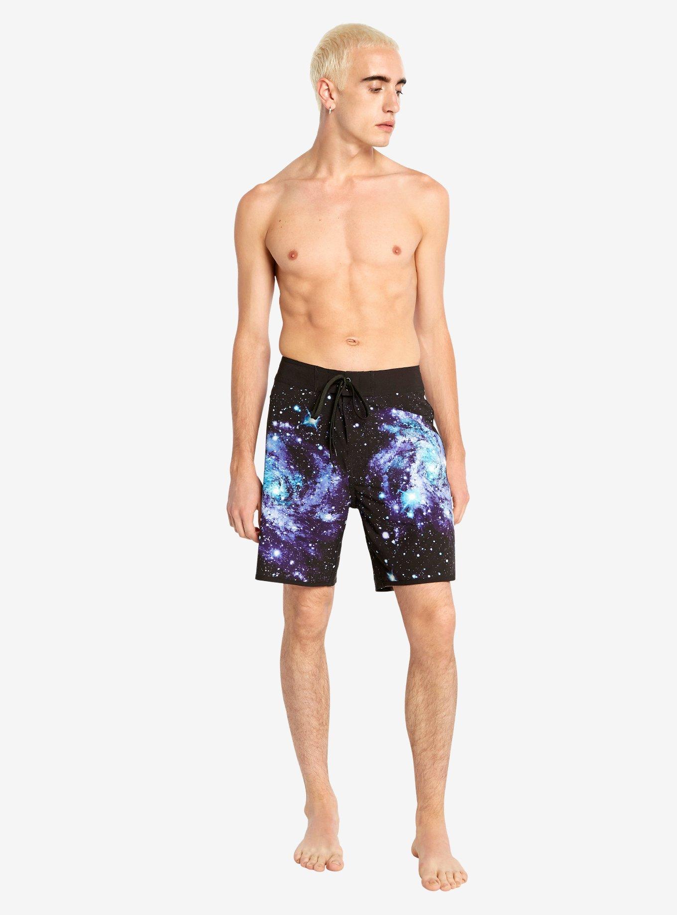 Galaxy Print Swim Trunks | Hot Topic