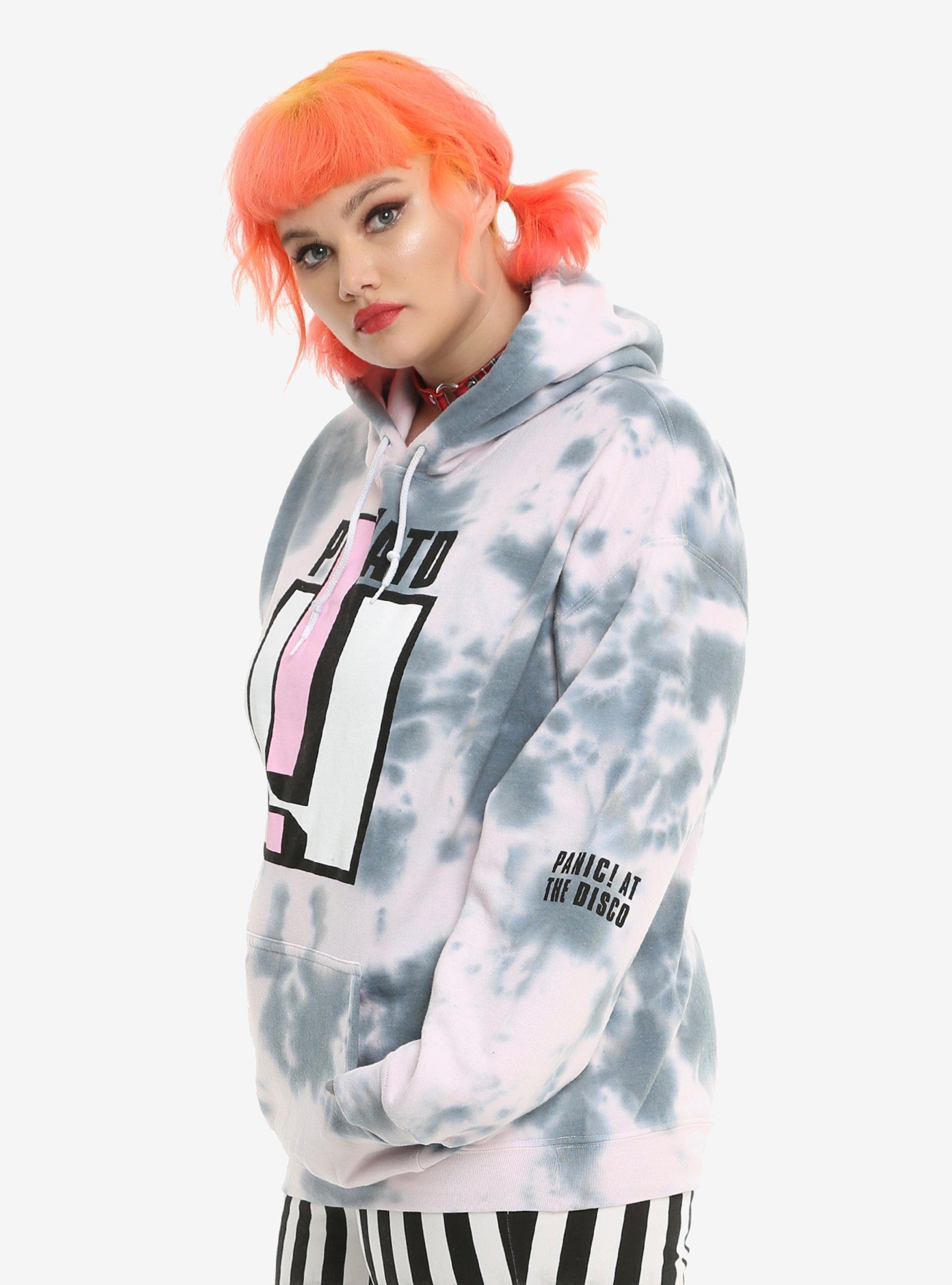 Panic! At The Disco Exclamation Pink Tie Dye Girls Hoodie Plus Size, , alternate