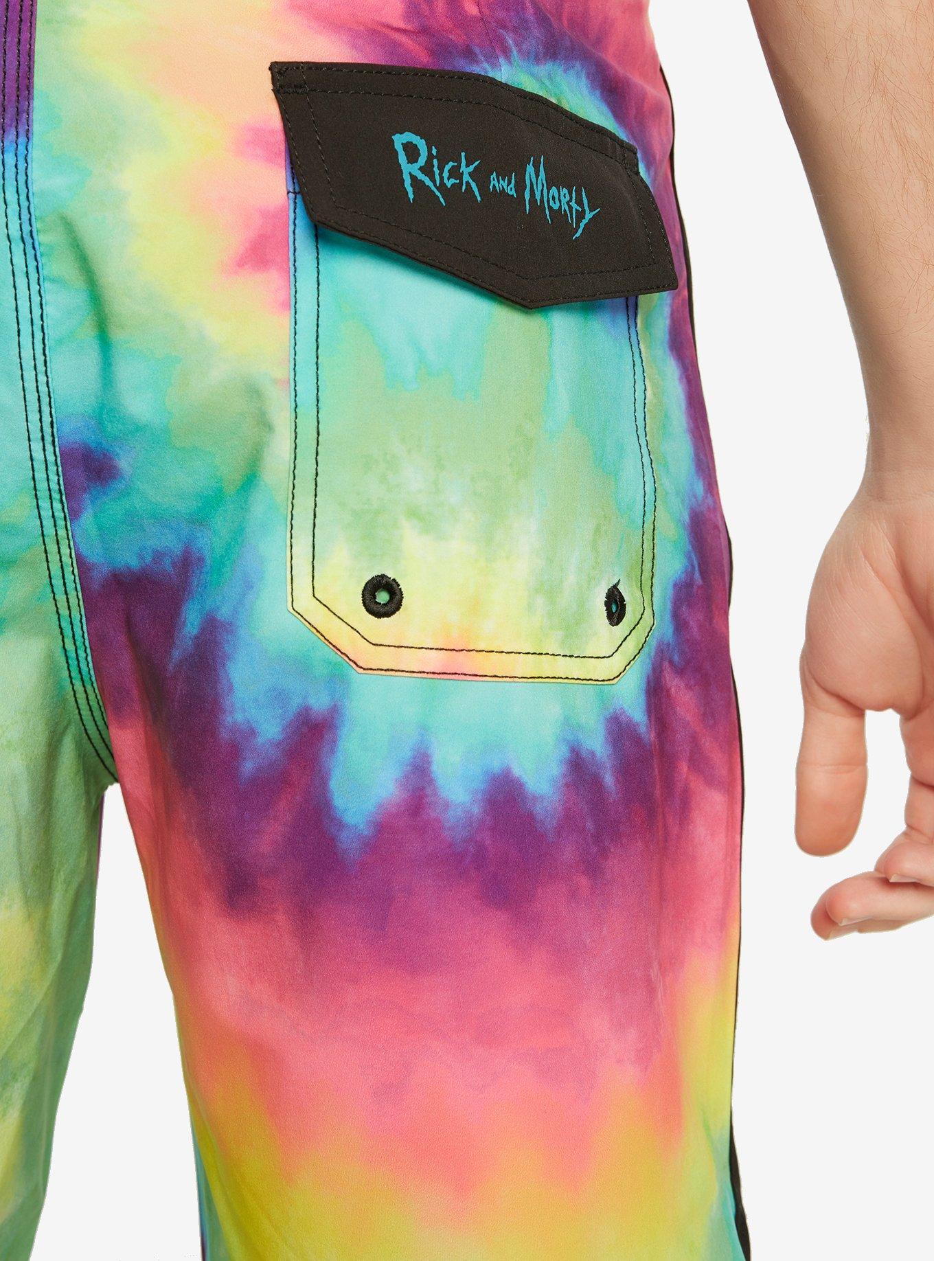 Rick And Morty Tie Dye Swim Trunks, TIE DYE, alternate