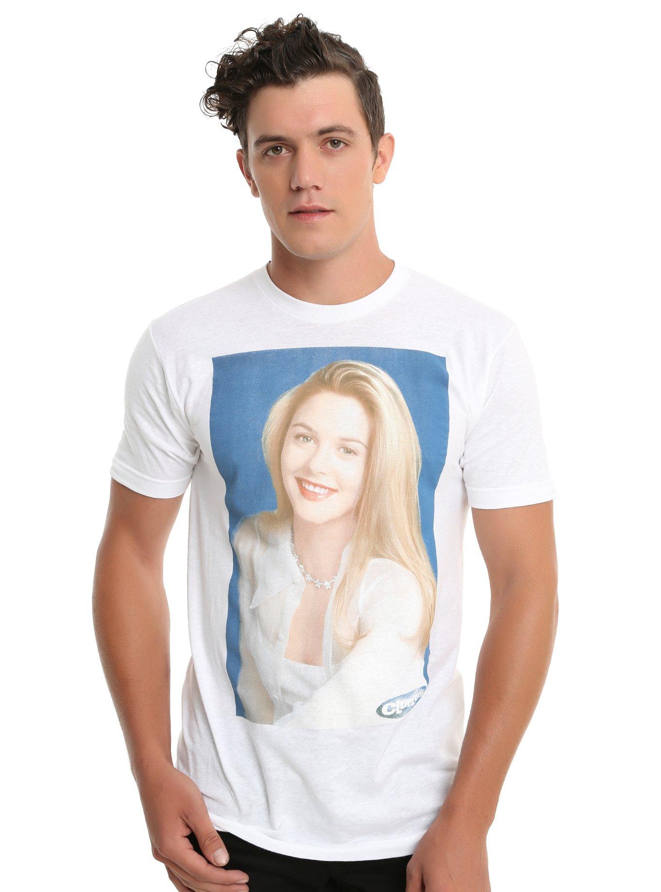 Clueless Cher White Shirt Headshot Girls T-Shirt, , alternate