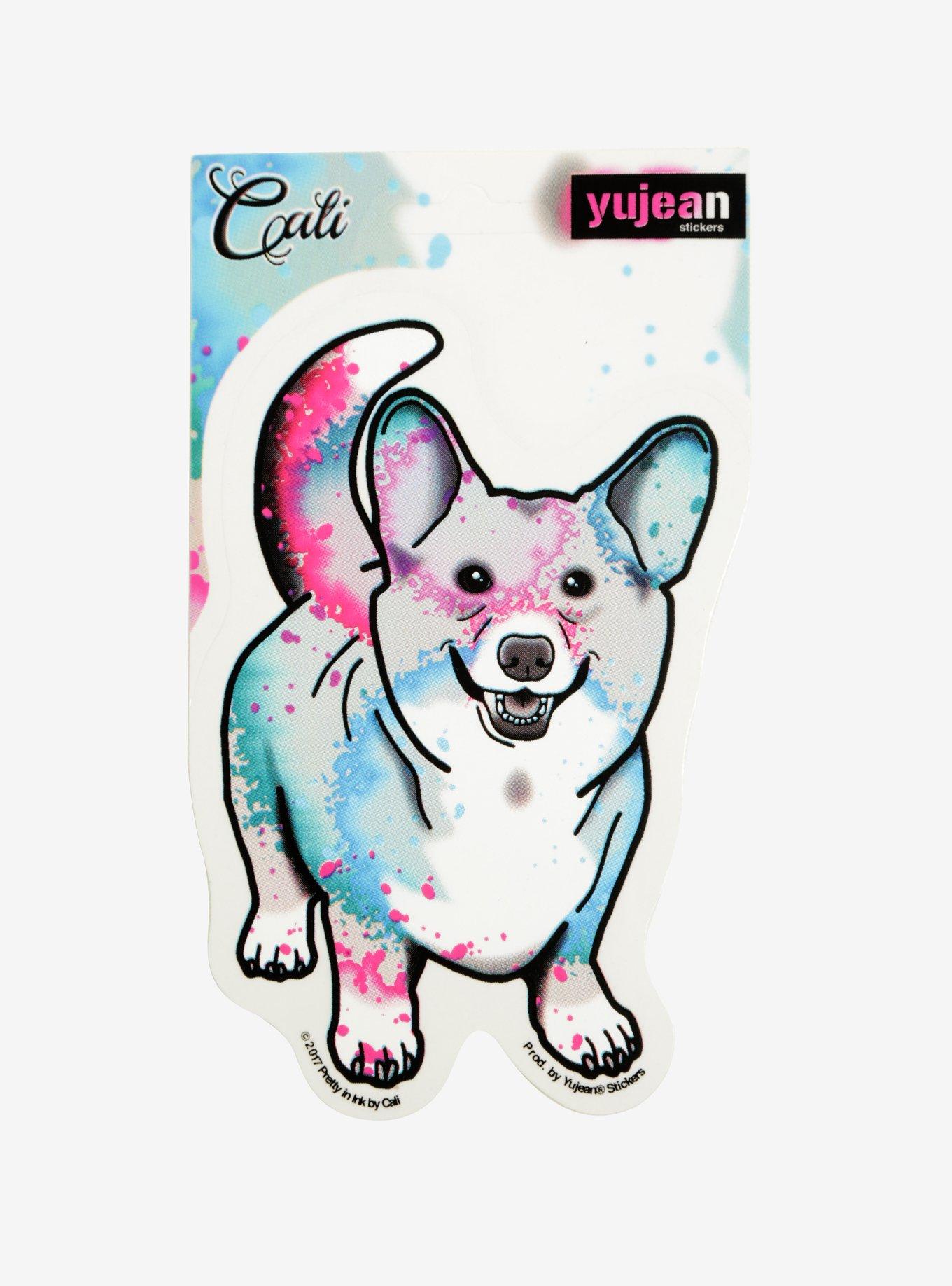 Corgi Rainbow Sticker, , alternate
