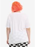 Fresh Rainbow Checkered Print Iridescent Inset Girls T-Shirt Plus Size, , alternate