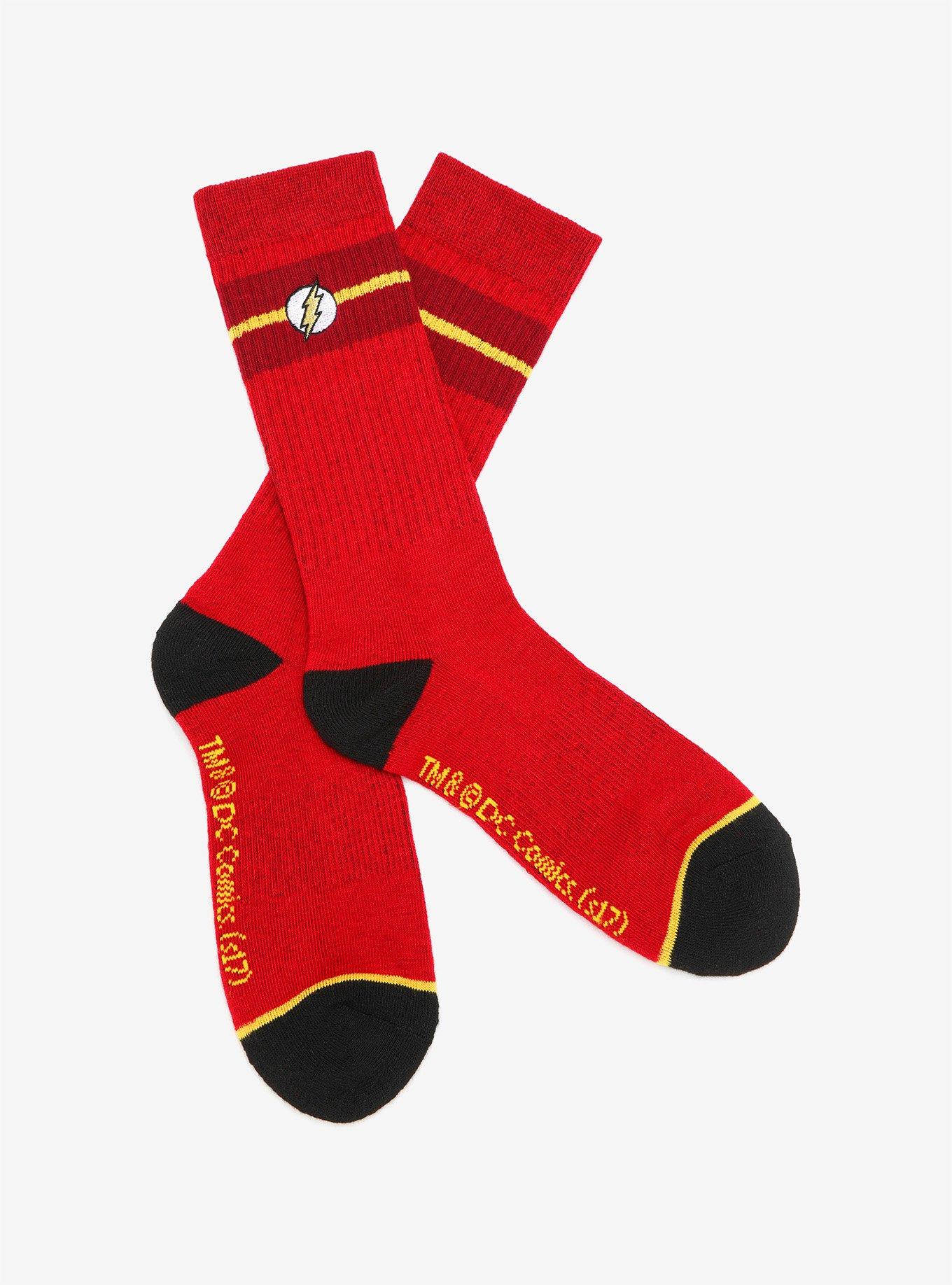 DC Comics The Flash Embroidered Crew Socks - BoxLunch Exclusive, , alternate