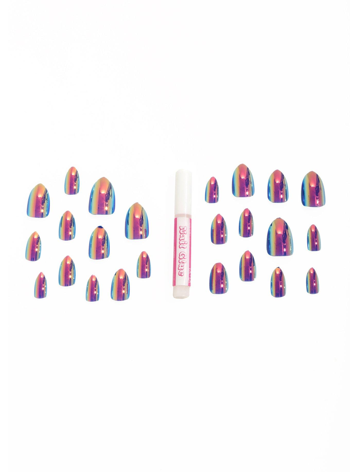 Pink Chrome Press-On Nails, , alternate