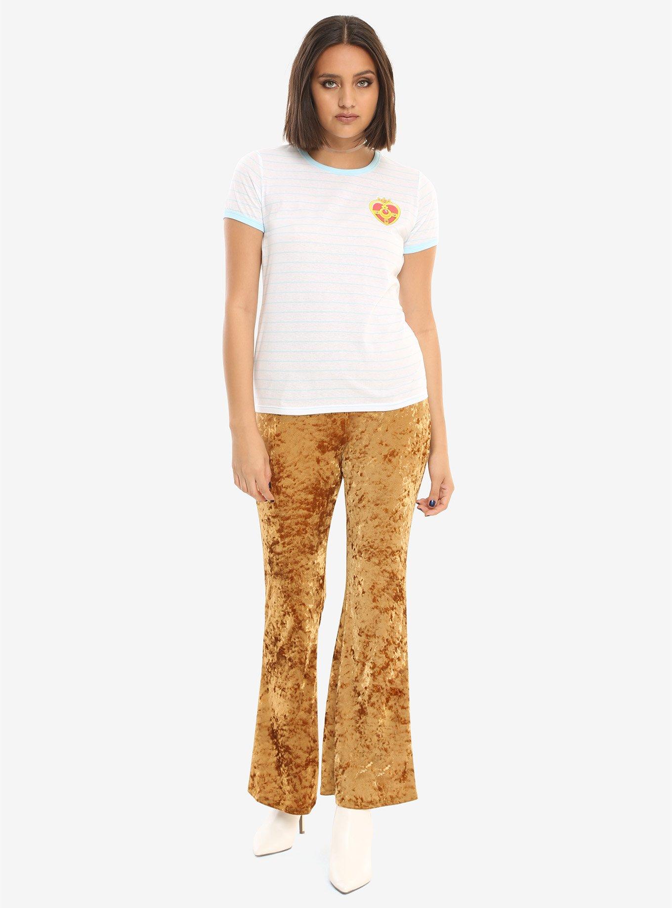 Sailor Moon Cosmic Heart Compact Girls Striped Ringer T-Shirt, , alternate