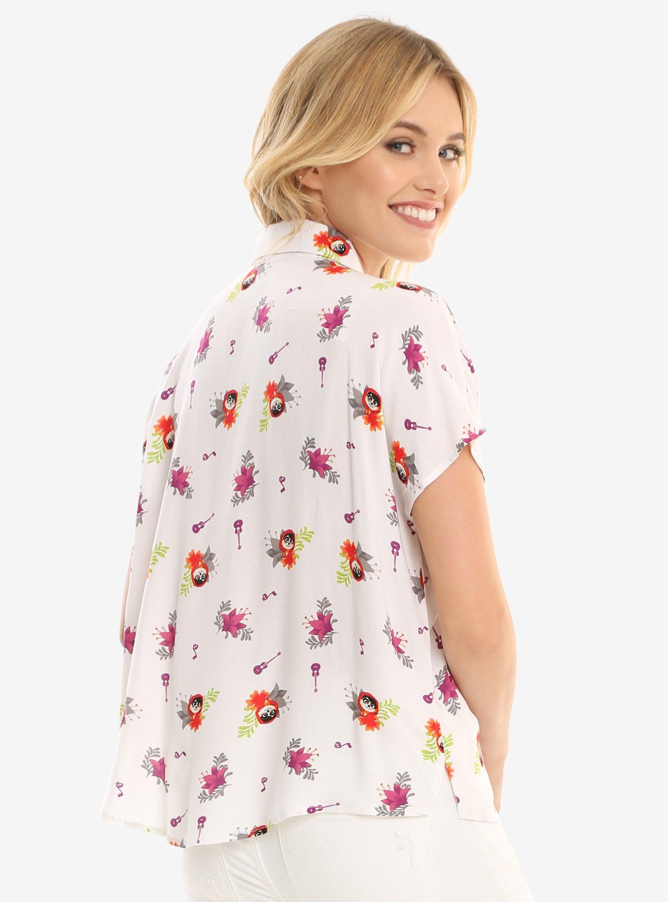 Disney Pixar Coco Toss Print Womens Woven Button-Up - BoxLunch Exclusive, , alternate