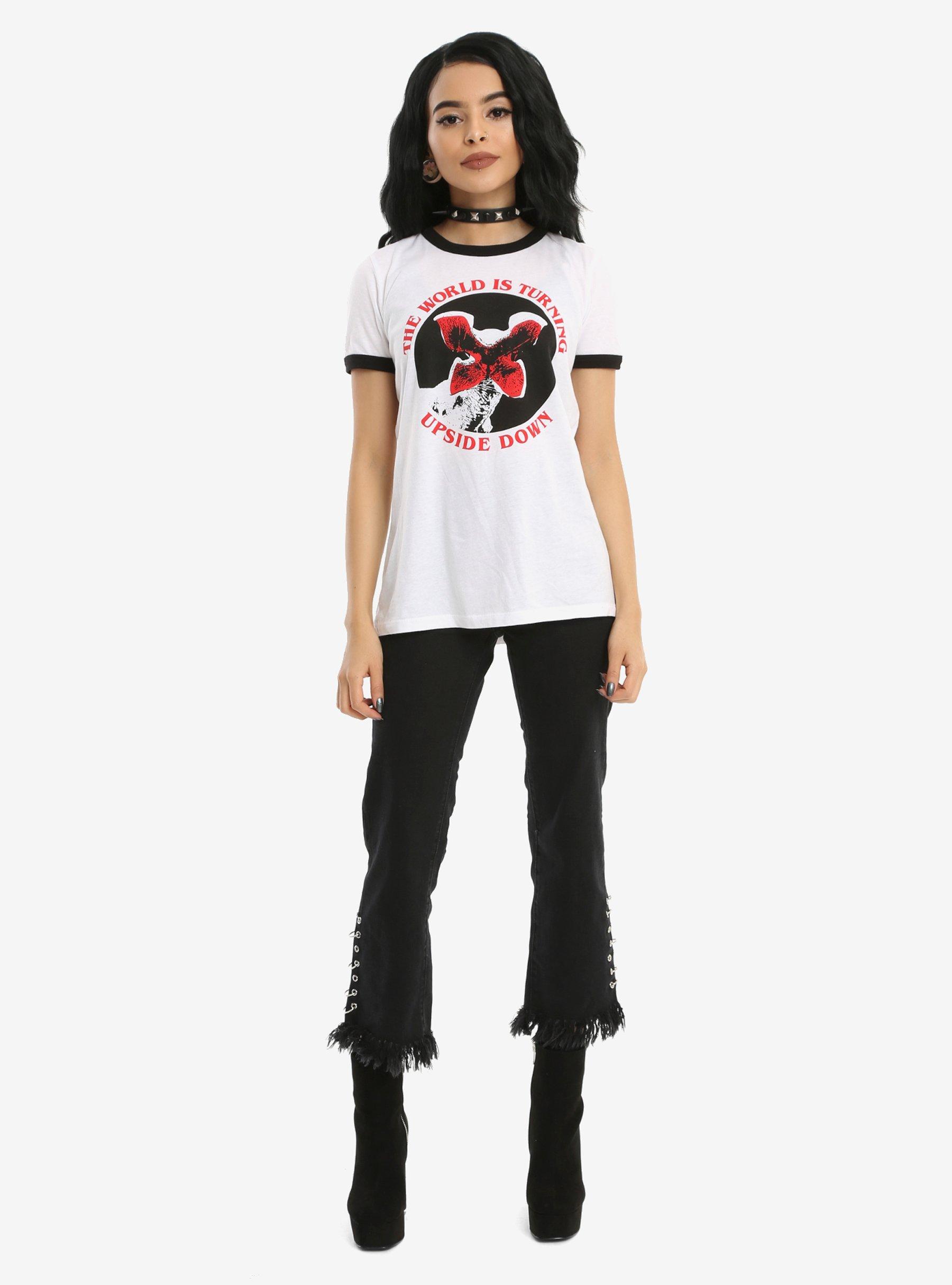 Stranger Things Upside Down Girls Ringer T-Shirt, , alternate