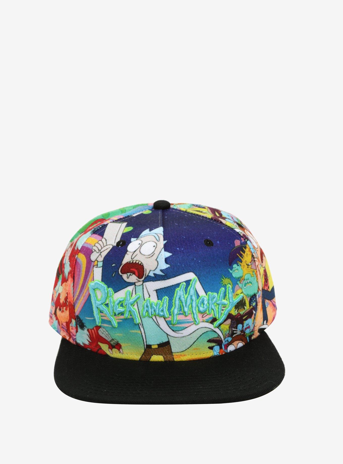 Rick And Morty Allover Sublimation Snapback Hat, , alternate