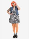 Black & White Checkered Skirt Plus Size, , alternate