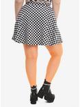 Black & White Checkered Skirt Plus Size, , alternate