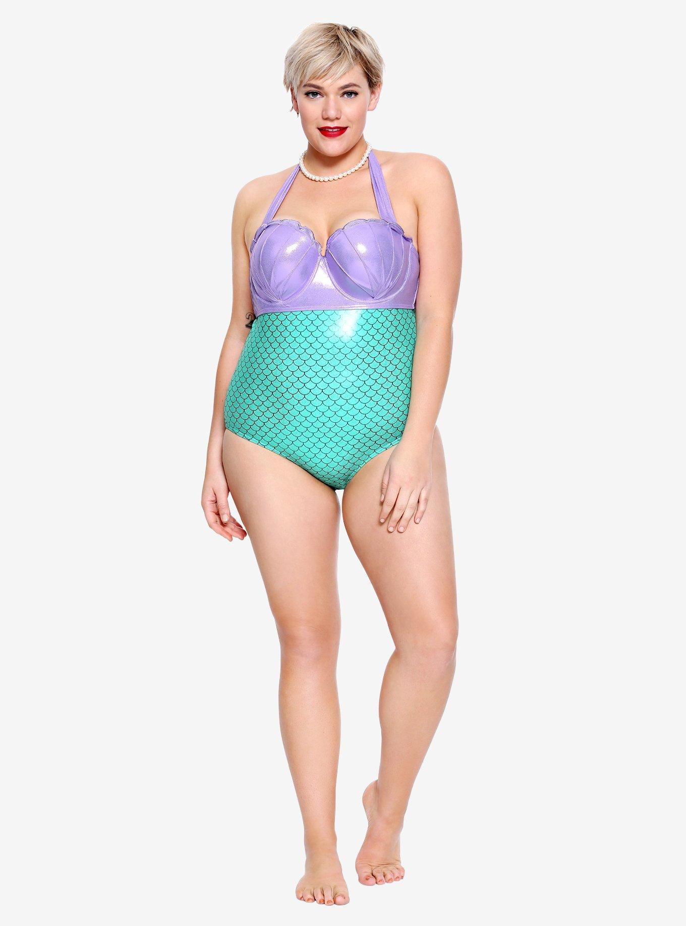 I'm plus-size with 38I boobs & did a Good American swim haul - the purple  is 'giving Ursuala' instead of Little Mermaid