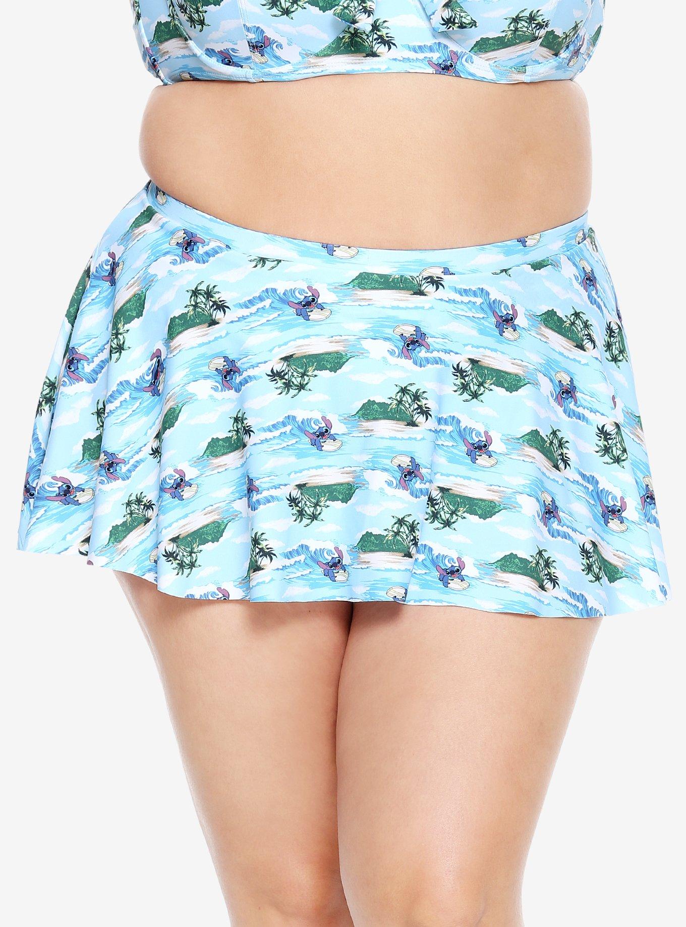 Disney Lilo & Stitch Skirted Swim Bottoms Plus Size, BLUE, alternate