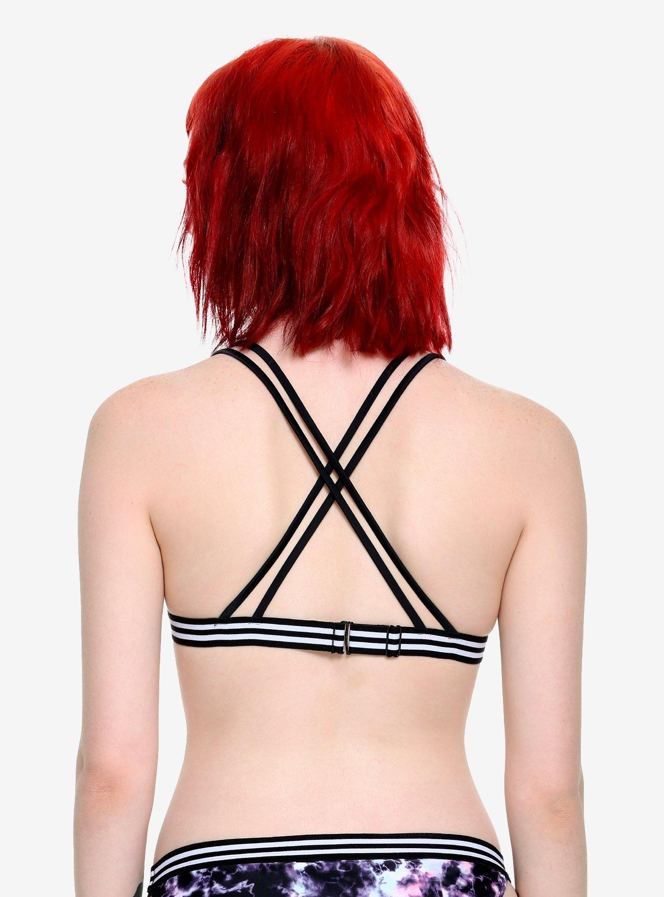 Purple Tie-Dye Triangle Swim Top, , alternate