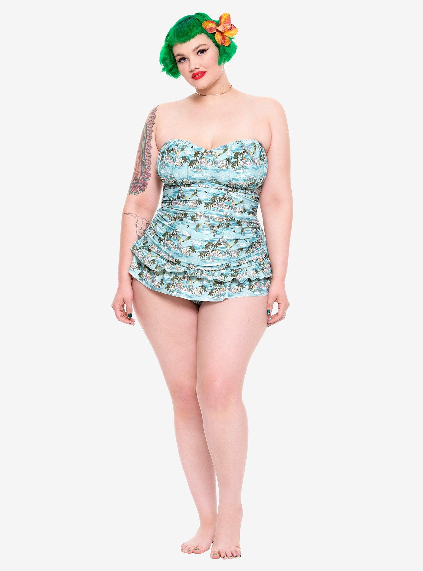 Disney Peter Pan Mermaid Lagoon Retro Swimsuit Plus Size, MULTI, alternate