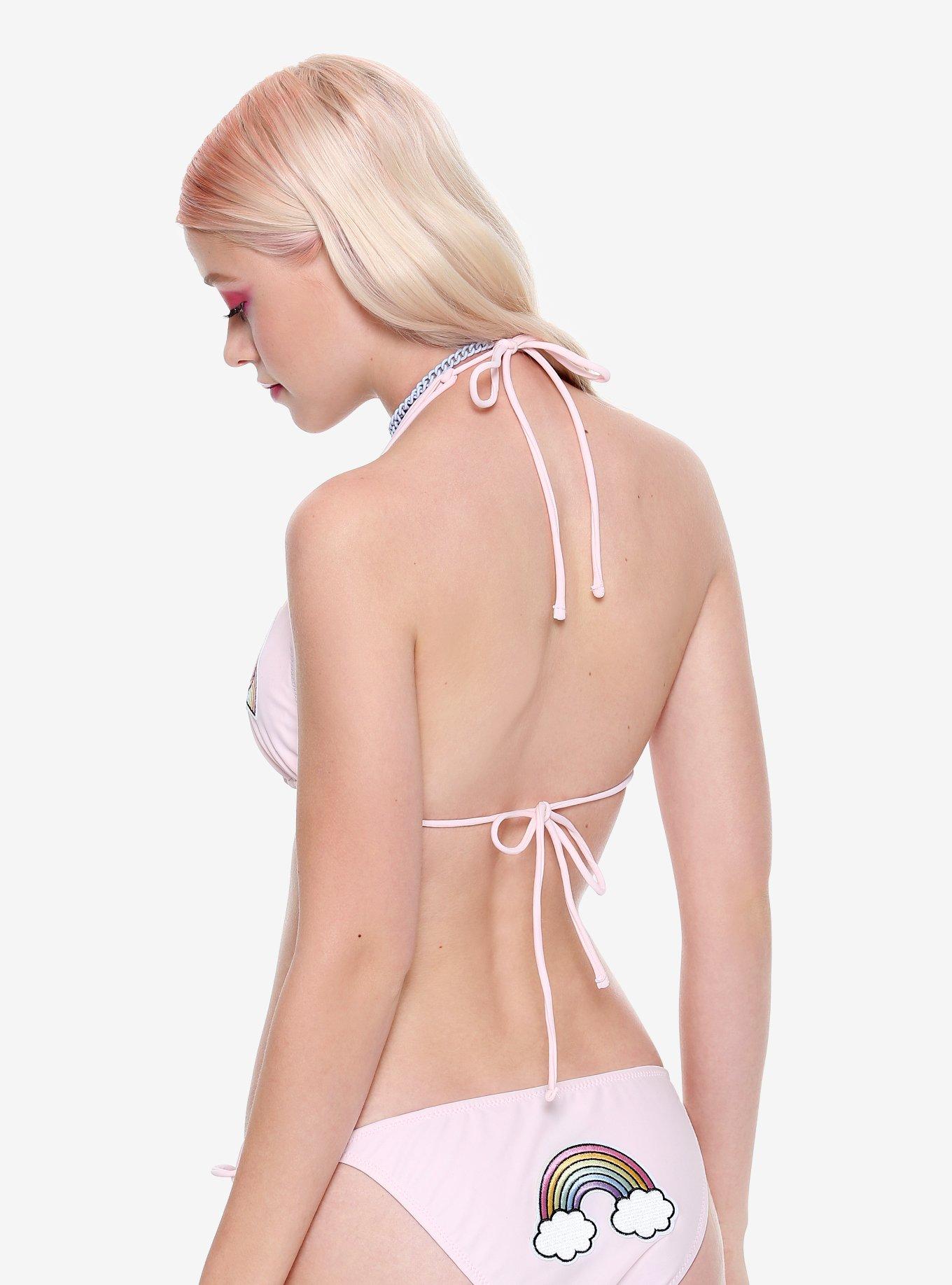 Unicorn Patch Triangle Swim Top, , alternate