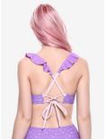 Disney Tangled Rapunzel Lace-Up Swim Top, PURPLE, alternate