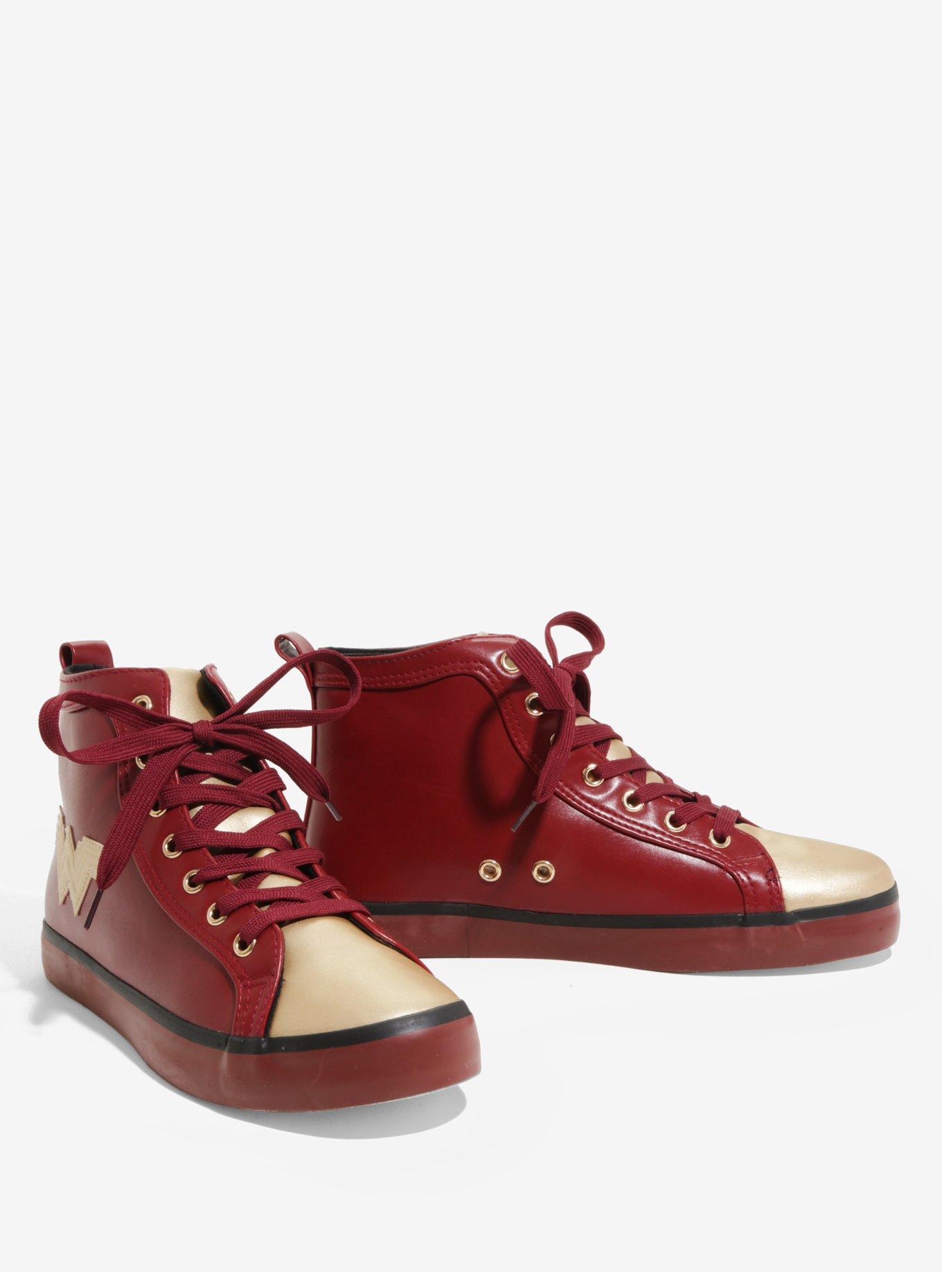 DC Comics Wonder Woman Faux Leather Hi-Top Sneakers, , alternate
