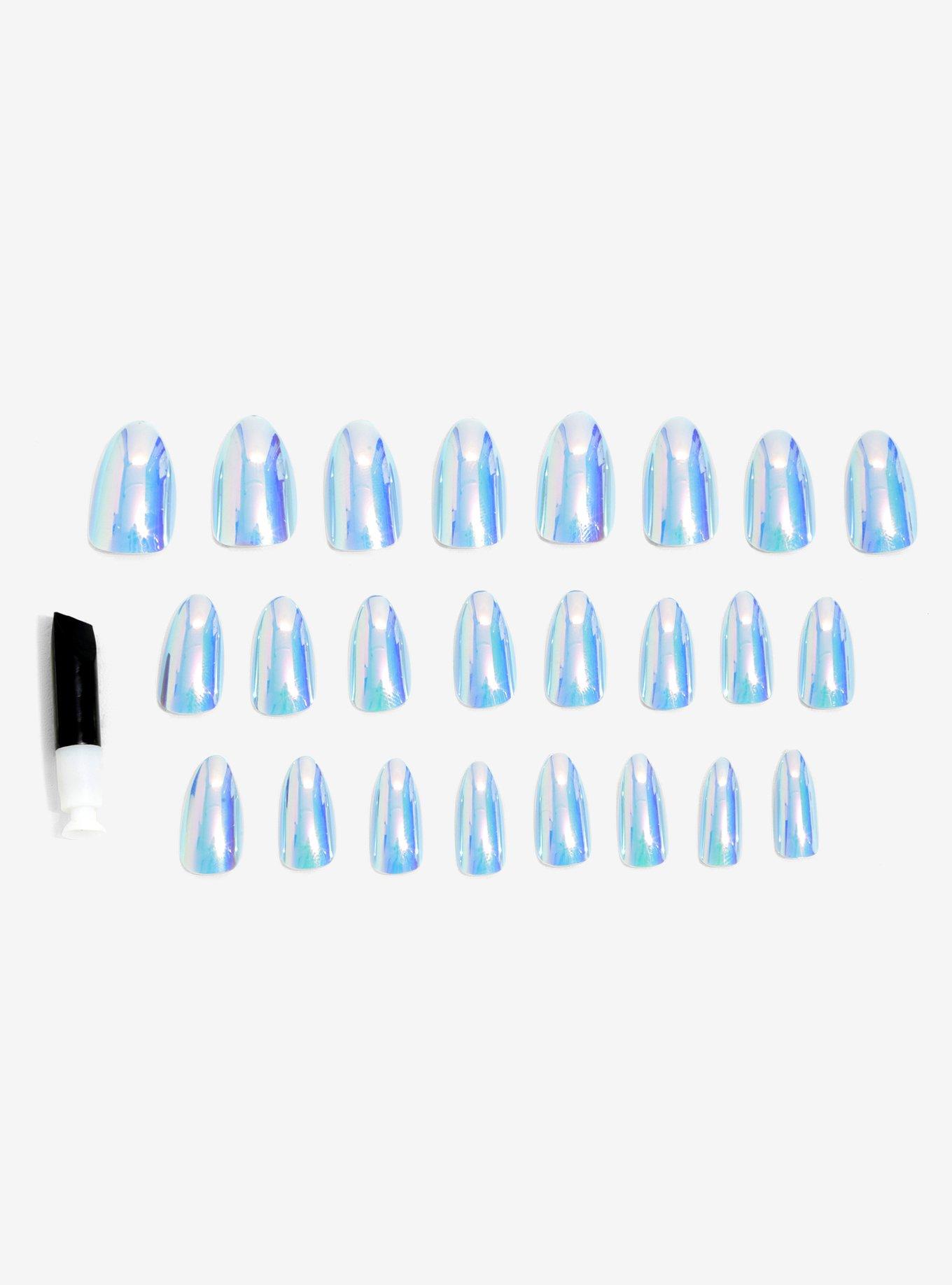 Blackheart Beauty Blue Iridescent Faux Nails, , alternate