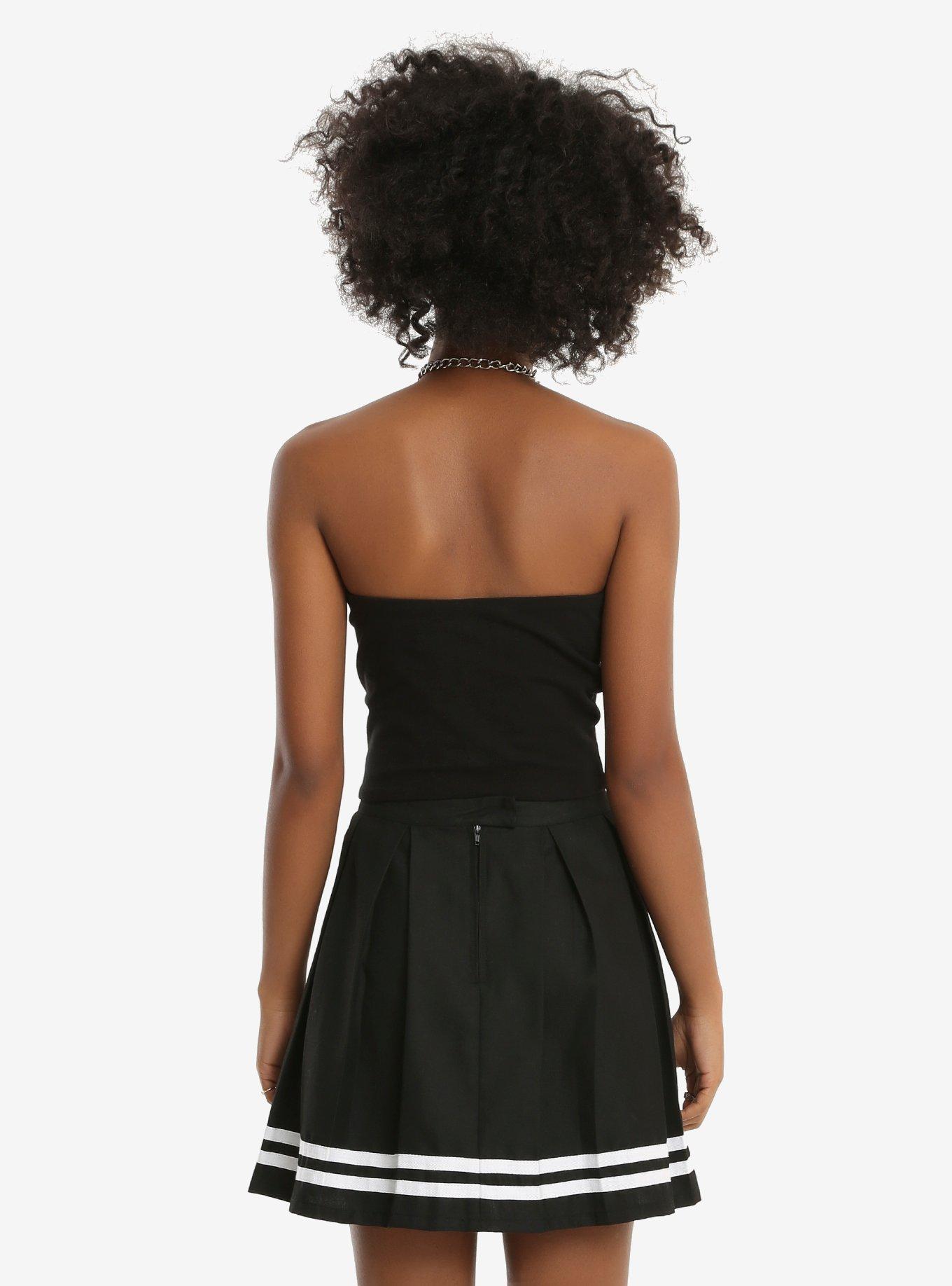 Black Crop Tube Top, , alternate