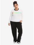 Rainbow Checkered Girls Long-Sleeve Thermal Top Plus Size, , alternate