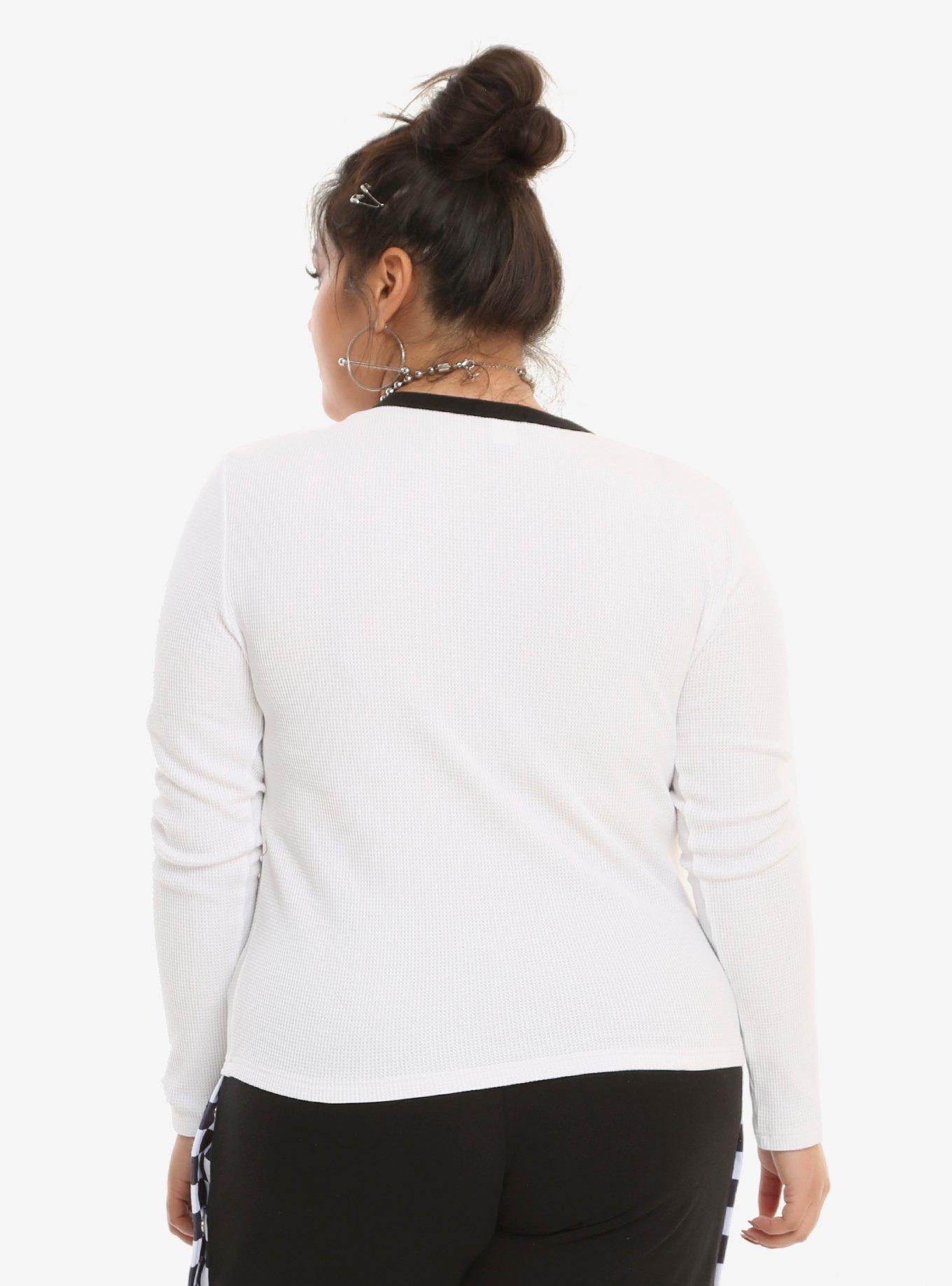 Rainbow Checkered Girls Long-Sleeve Thermal Top Plus Size, , alternate