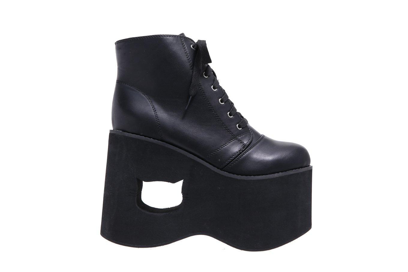 Cat Cutout Platform Booties, , alternate