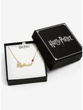 Harry Potter Gryffindor Cursive Stone Necklace, , alternate