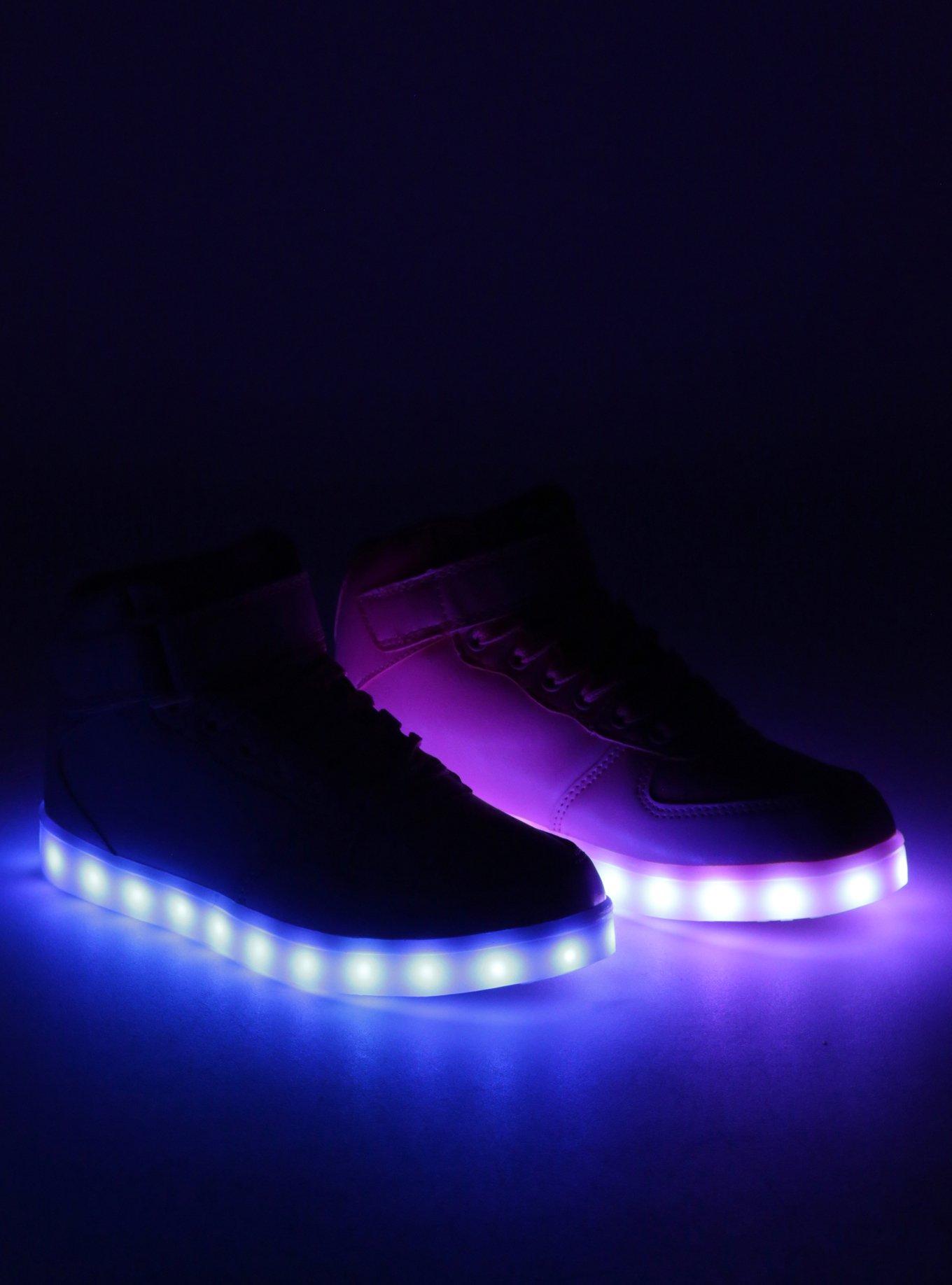 Pink Light-Up Hi-Top Sneakers, MULTI, alternate