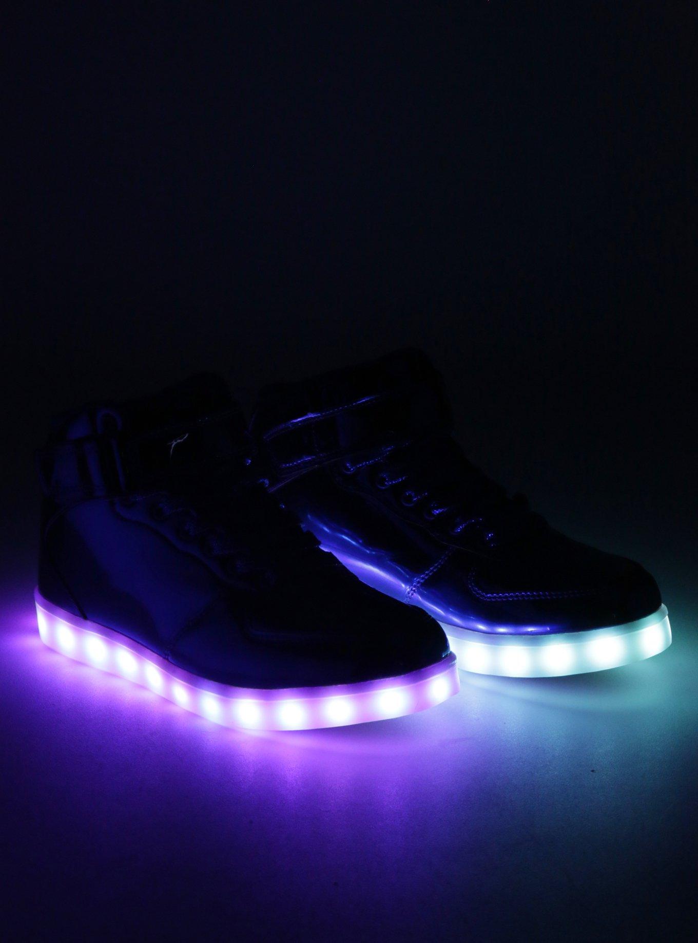 Blue Metallic Light-Up Hi-Top Sneakers, , alternate