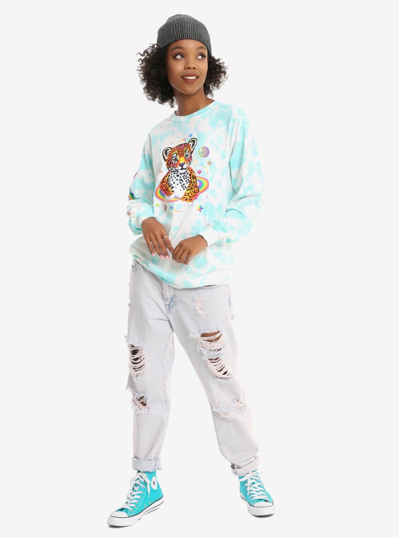 Lisa Frank Hunter The Leopard Tie Dye Girls Long-Sleeve T-Shirt, , alternate