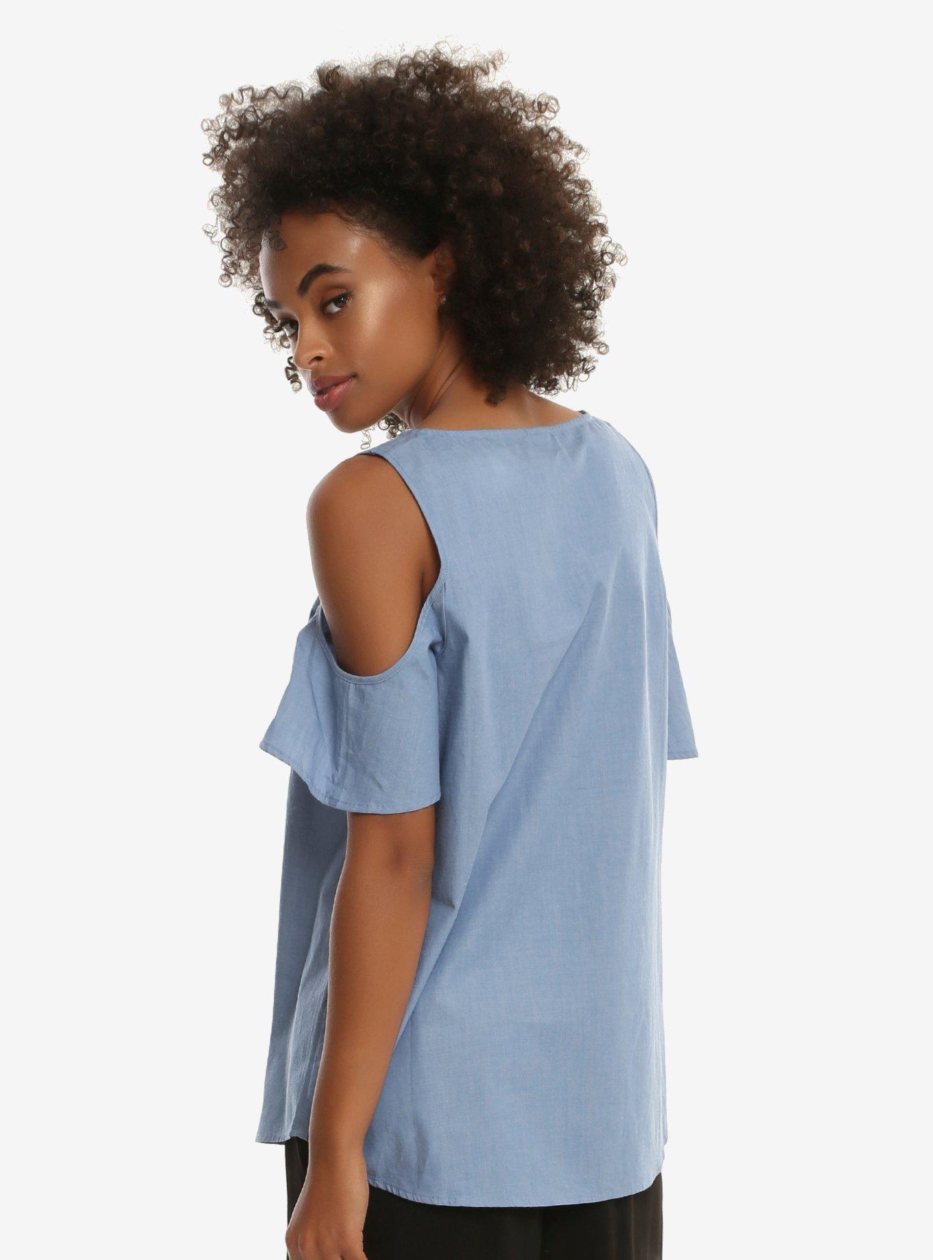 Disney Minnie Mouse Embroidered Cold Shoulder Top - BoxLunch Exclusive, , alternate