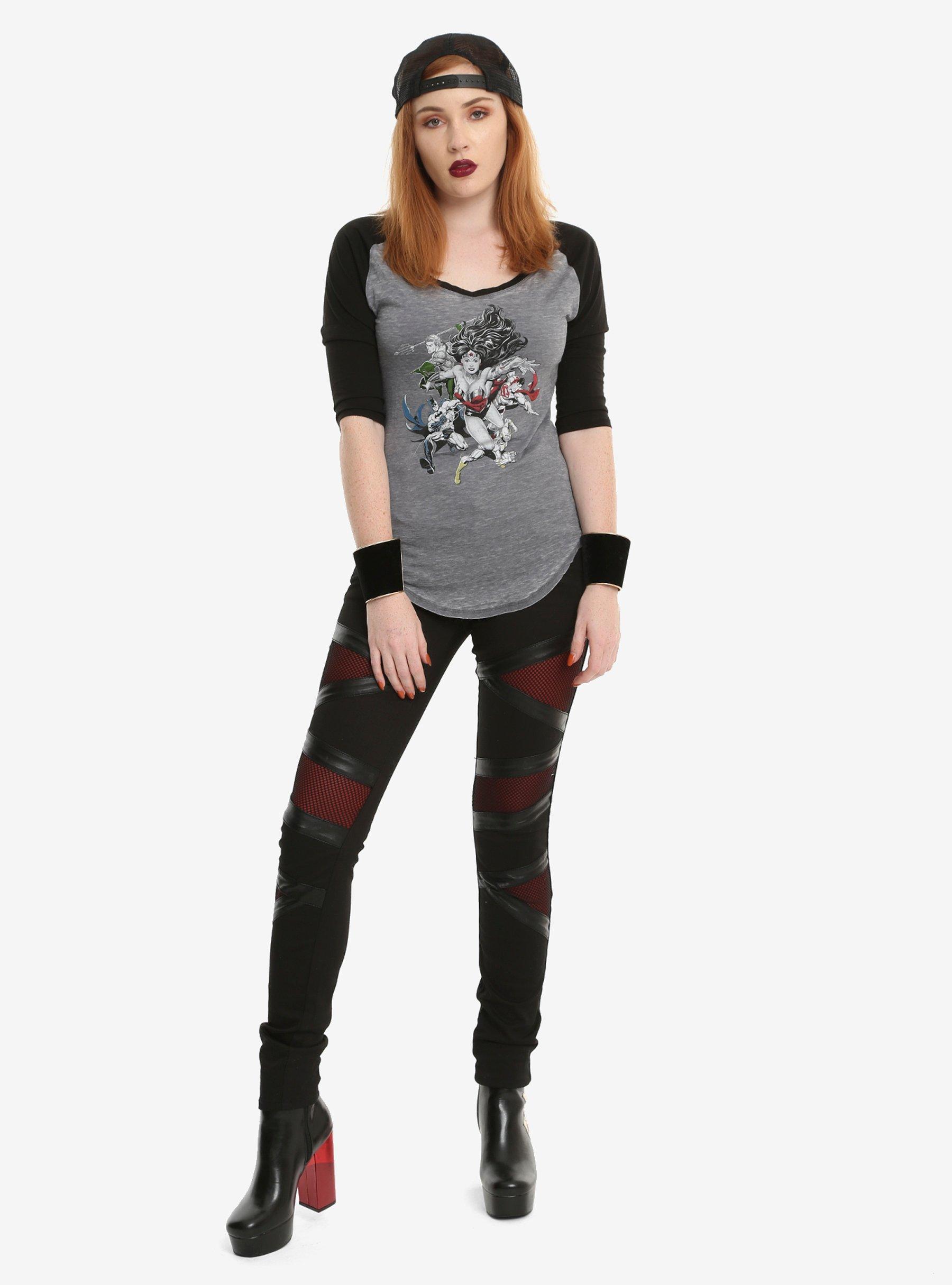 DC Comics Justice League Tour Girls Raglan, , alternate