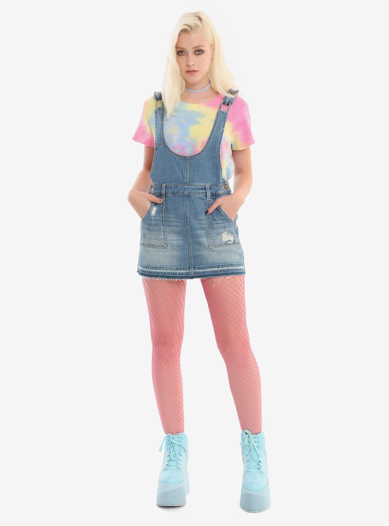 Distressed Denim Skirtall, BLUE, alternate