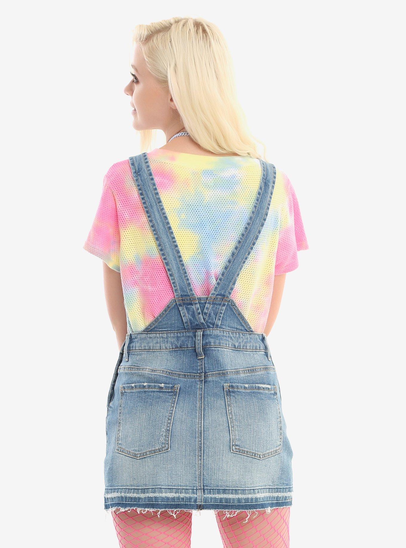 Distressed Denim Skirtall, BLUE, alternate