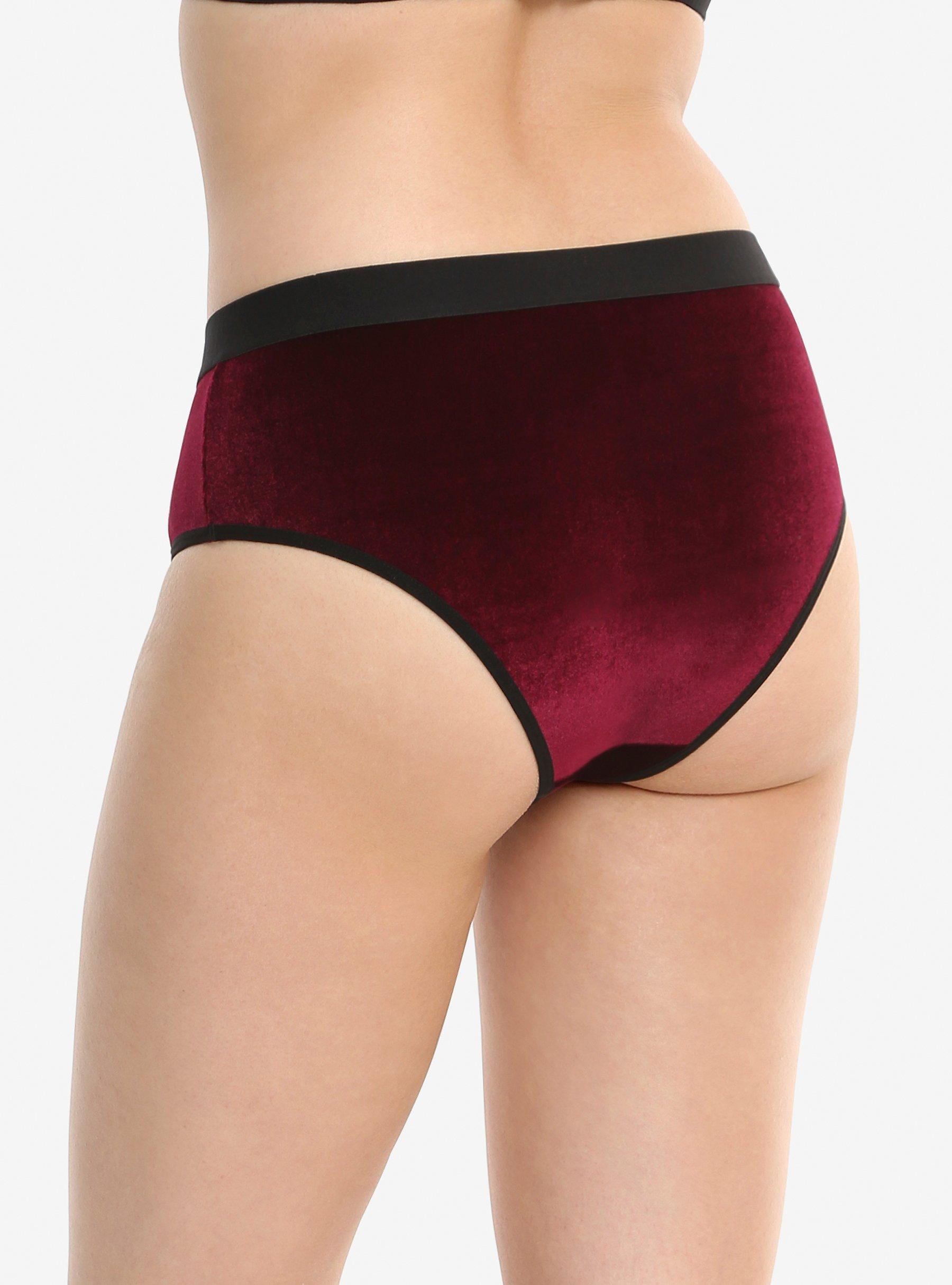 Burgundy Velvet Panty, , alternate