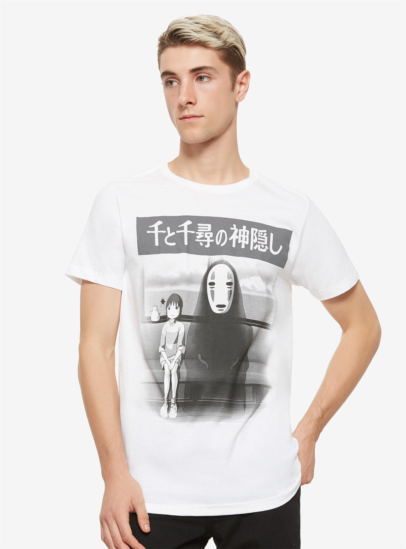 Studio Ghibli Spirited Away Black & White Train Ride T-Shirt, WHITE, alternate