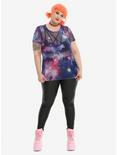 Galaxy Print Girls Mesh T-Shirt Plus Size, , alternate