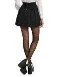 Black Textured Pleated Skirt, , alternate