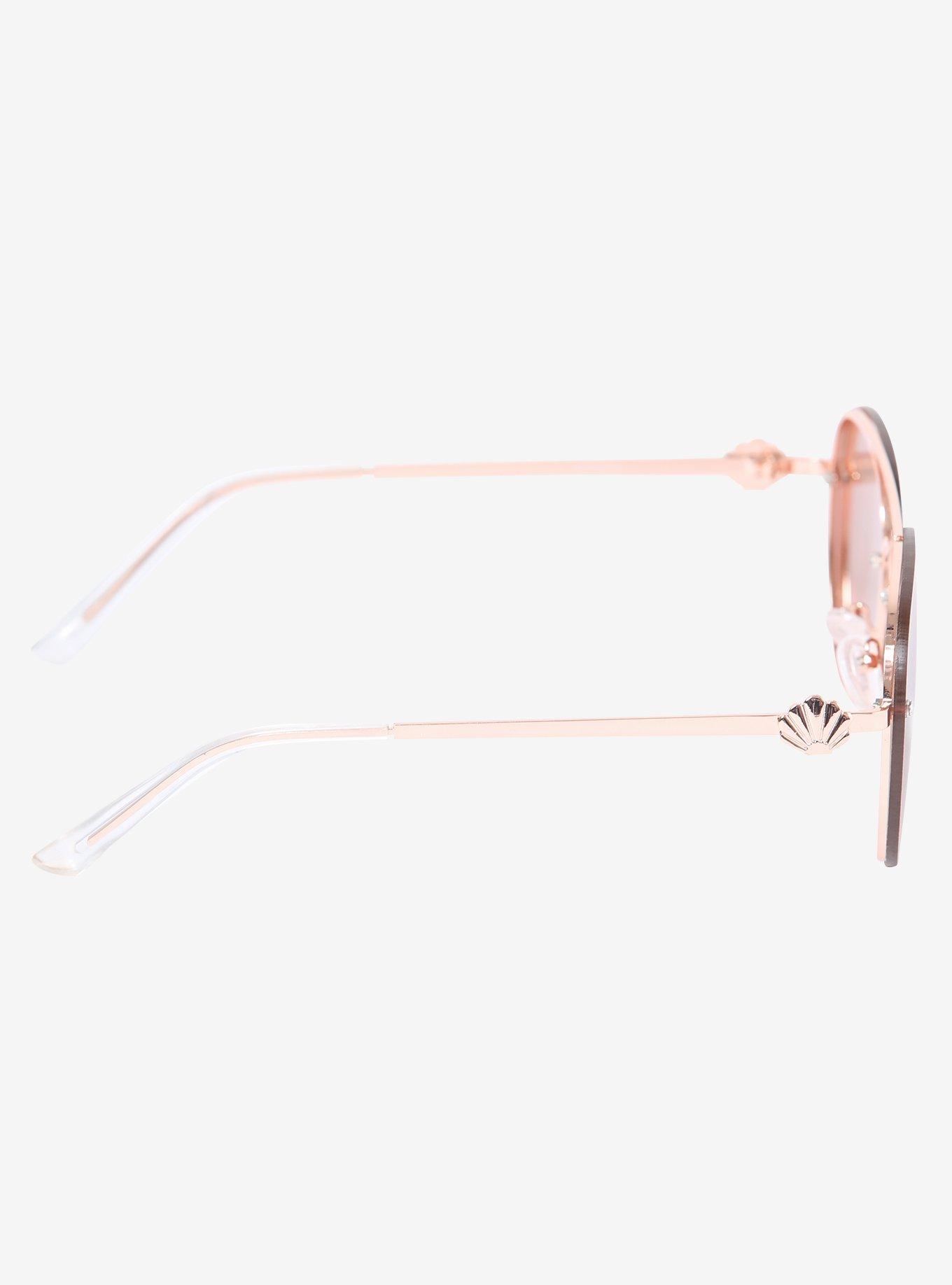 Disney The Little Mermaid Gold Aviator Sunglasses, , alternate