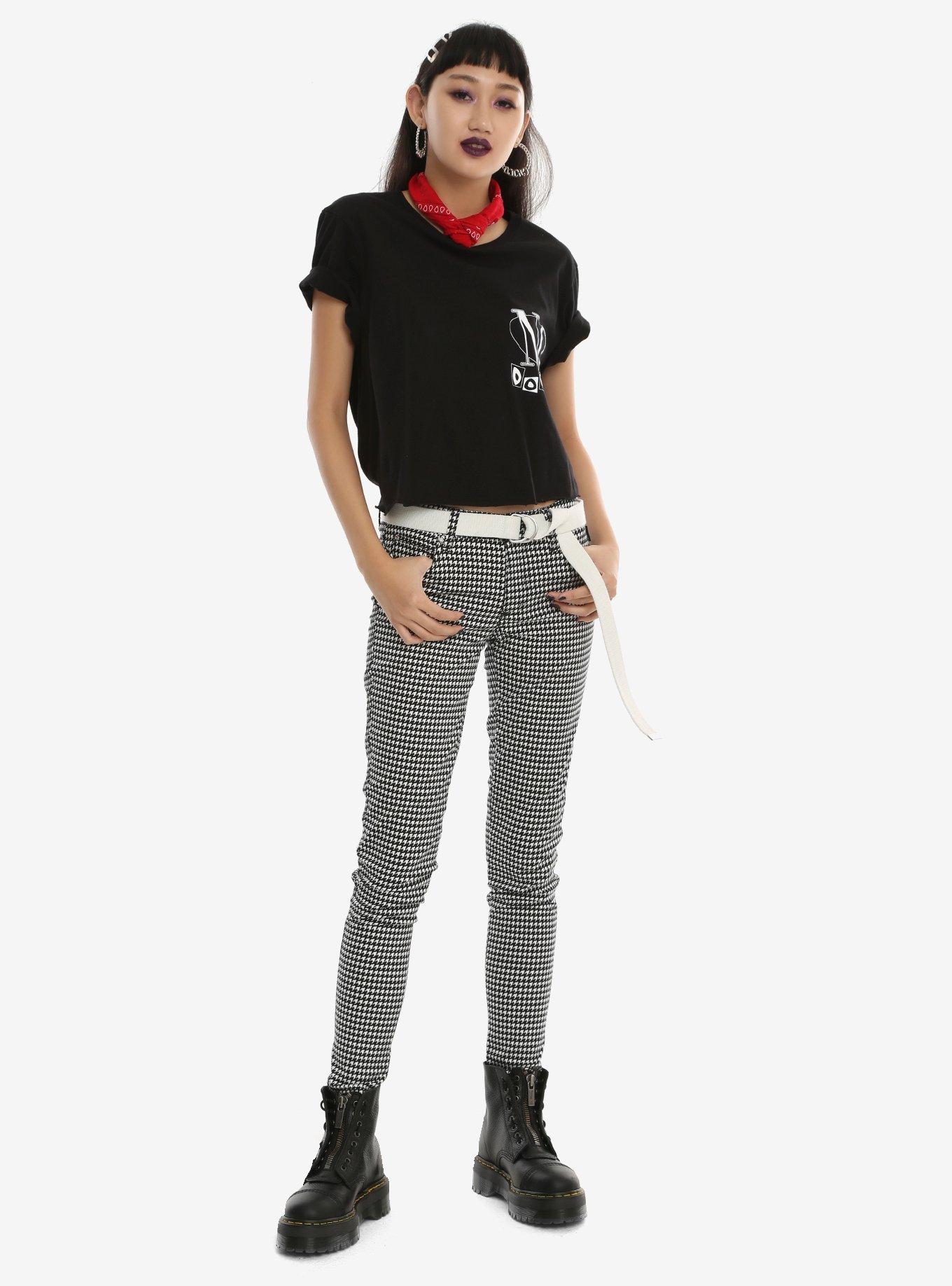 Tripp Black & White Houndstooth Skinny Jeans, , alternate