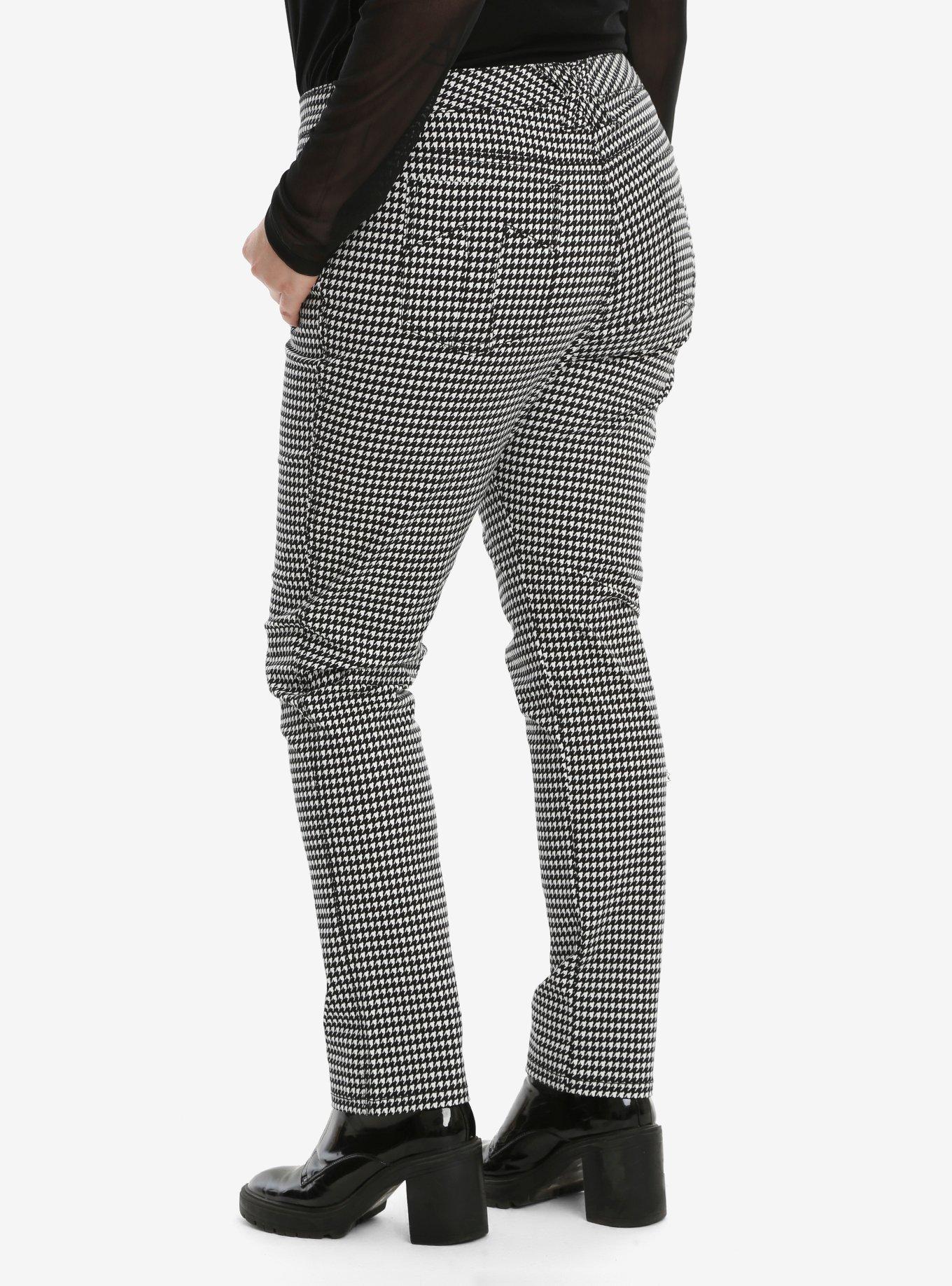 Tripp Black & White Houndstooth Skinny Jeans Plus Size, , alternate