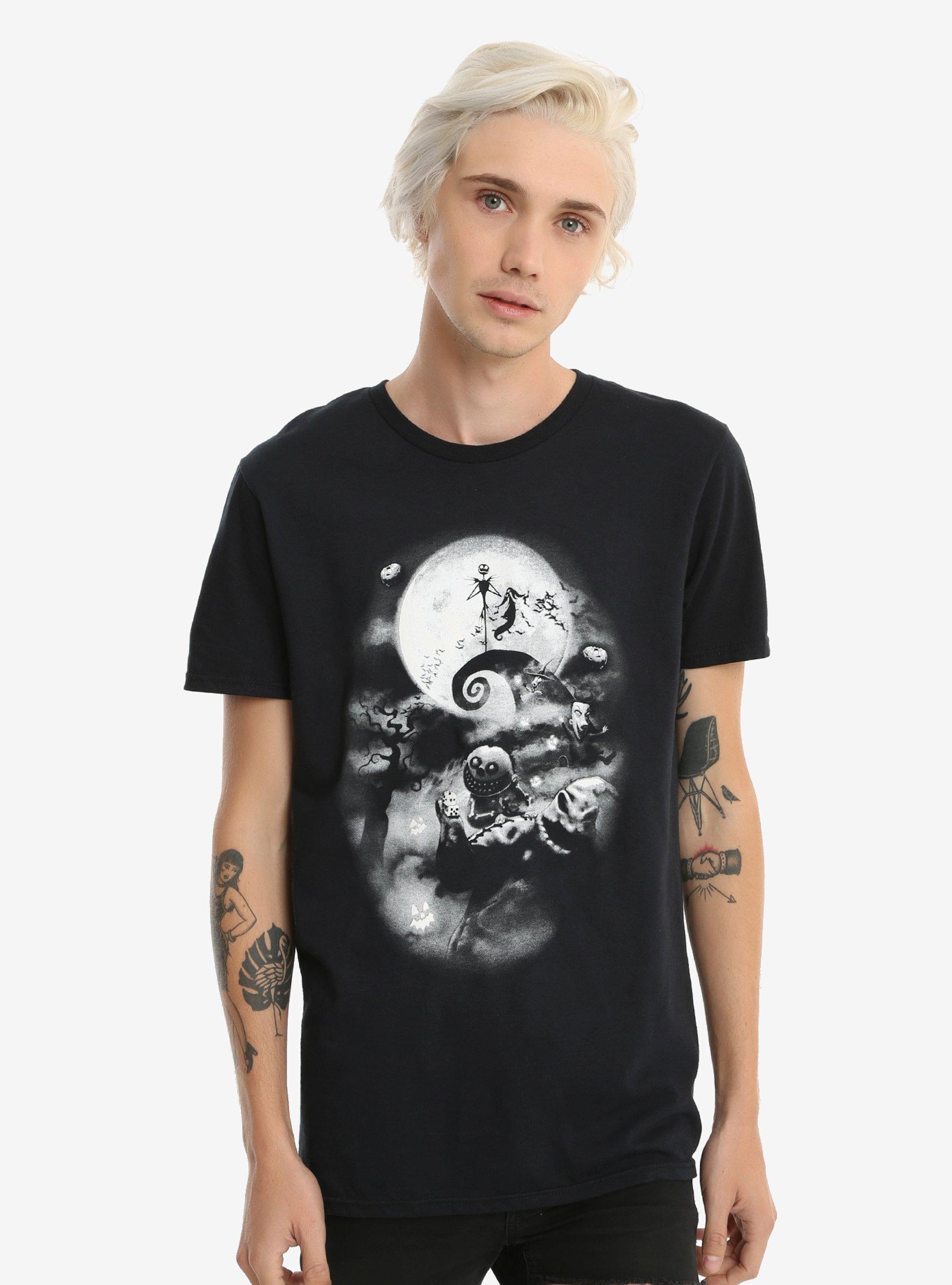 The Nightmare Before Christmas Dark Spiral Hill Glow T-Shirt, , alternate