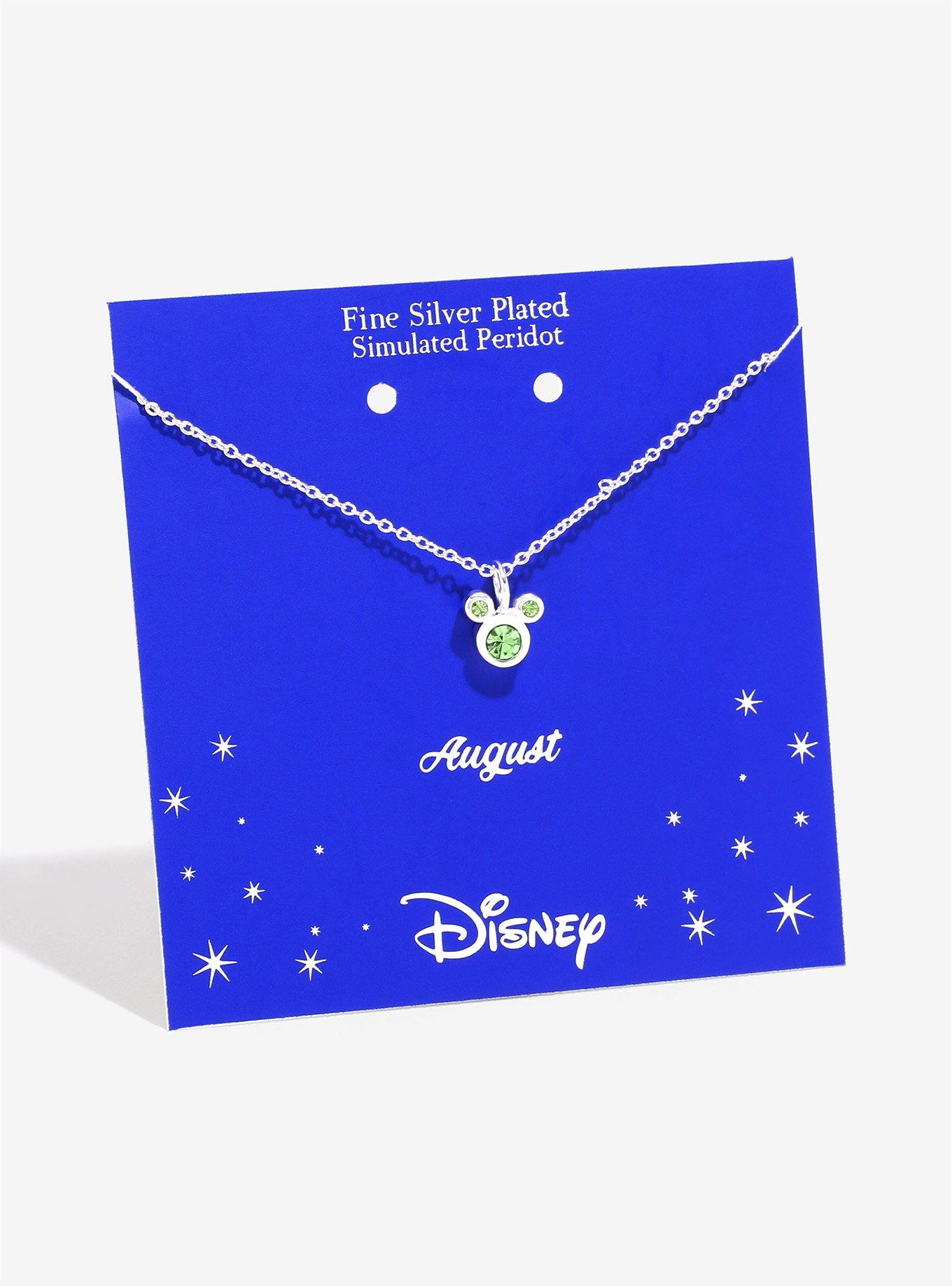 Disney Mickey Mouse August Peridot Birthstone Necklace, , alternate