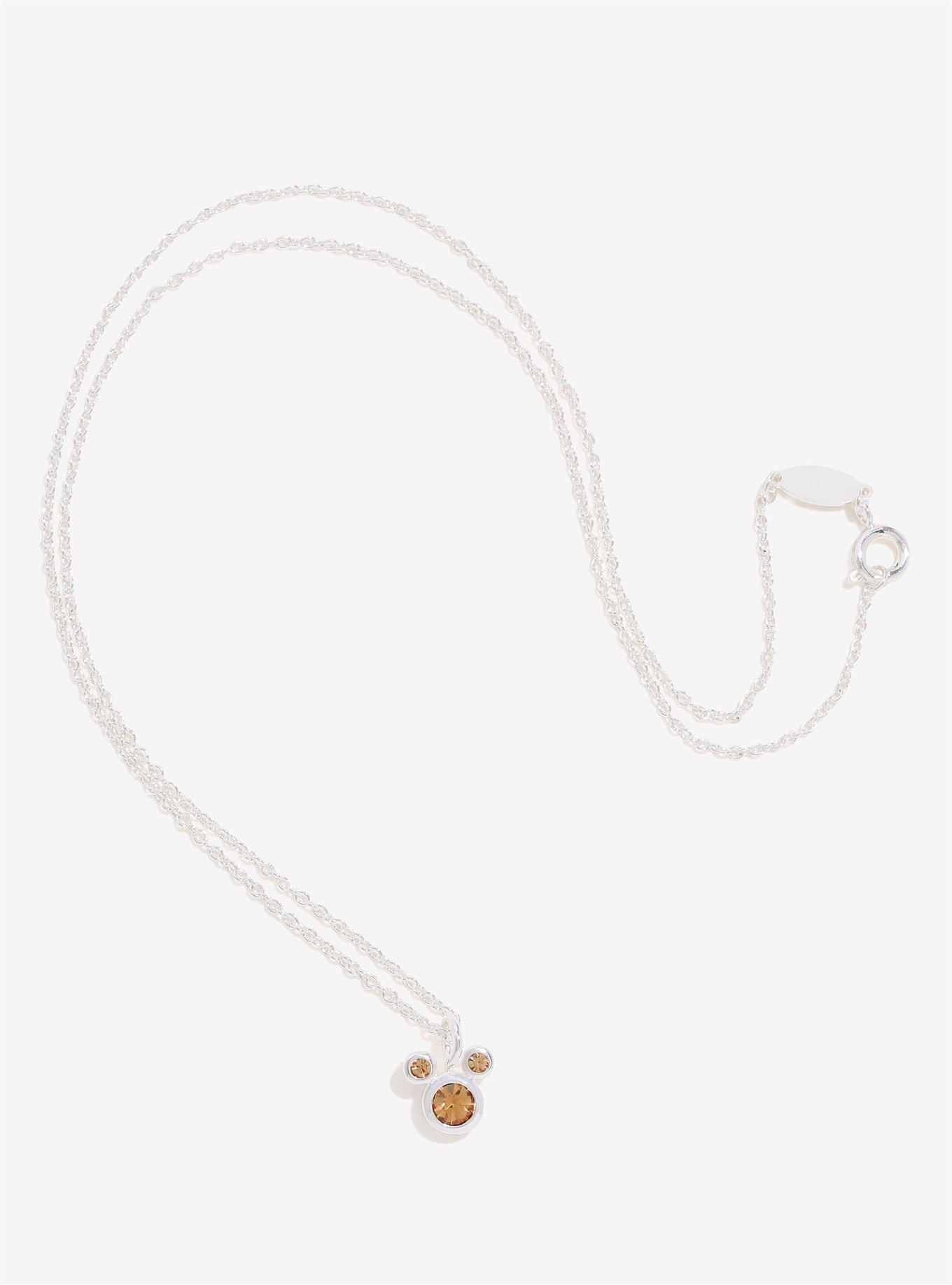 Disney Mickey Mouse November Topaz Birthstone Necklace, , alternate