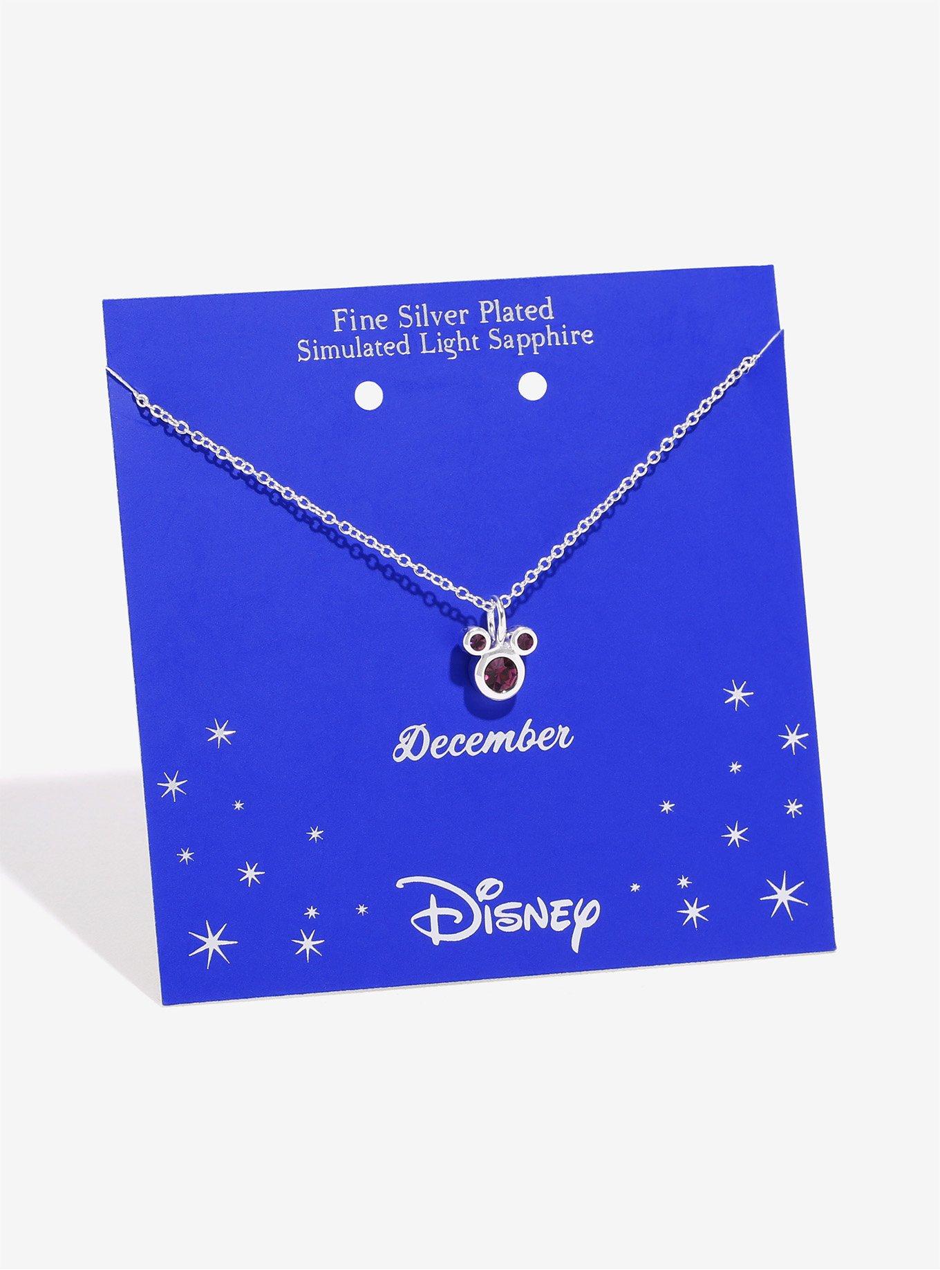 Disney Mickey Mouse December Light Sapphire Birthstone Necklace, , alternate