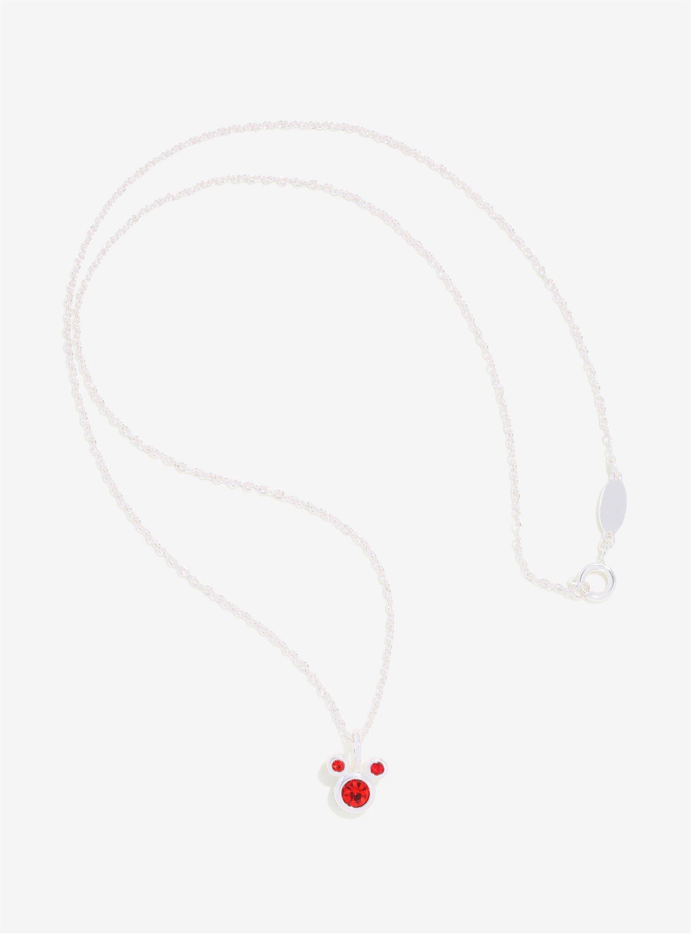 Disney Mickey Mouse January Siam Birthstone Necklace, , alternate