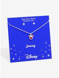 Disney Mickey Mouse January Siam Birthstone Necklace, , alternate